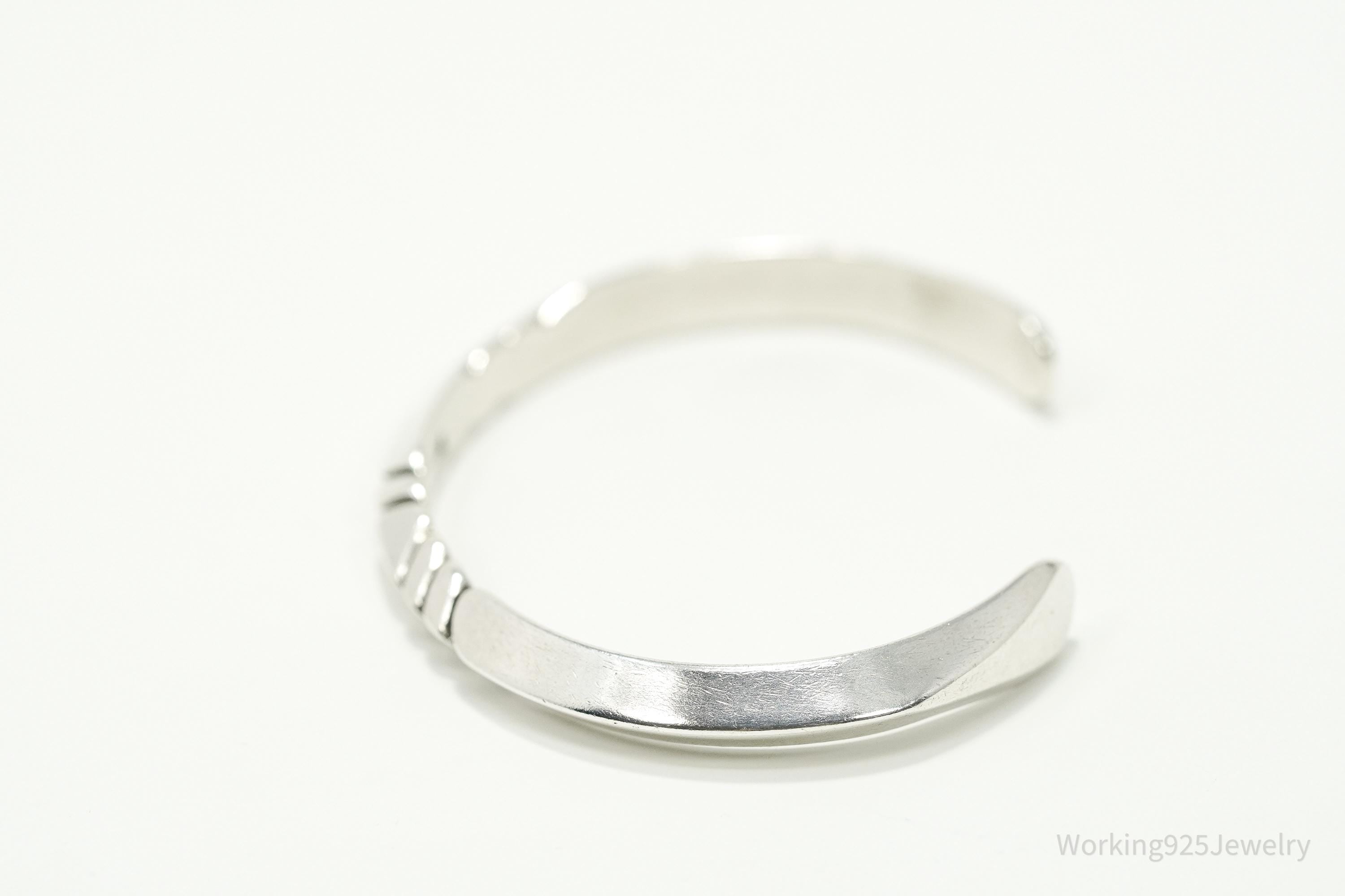 Vintage Native American Sterling Silver Cuff Bracelet - 6.25"