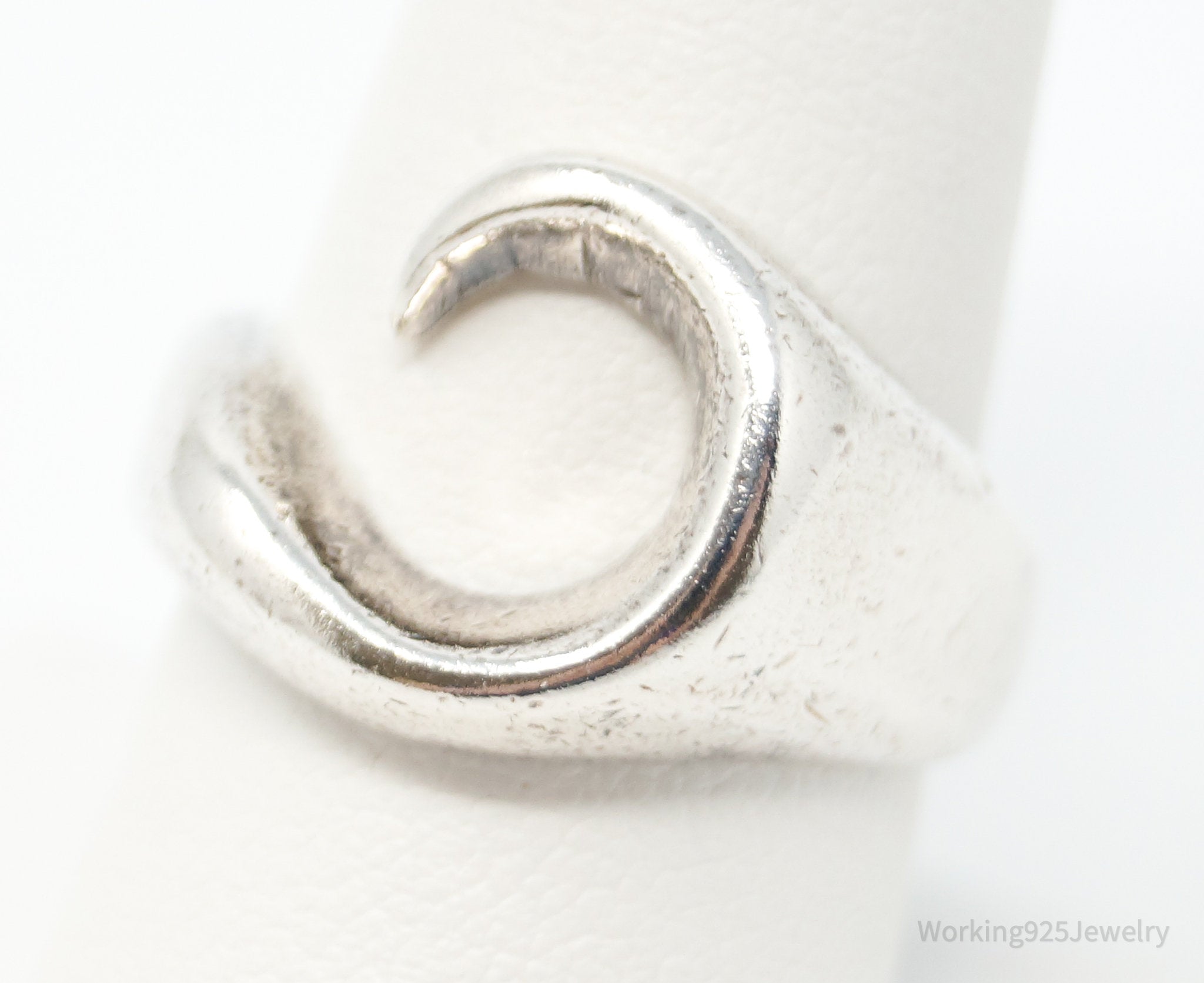 Vintage Mexico Modern Swirl Sterling Silver Ring - Size 9