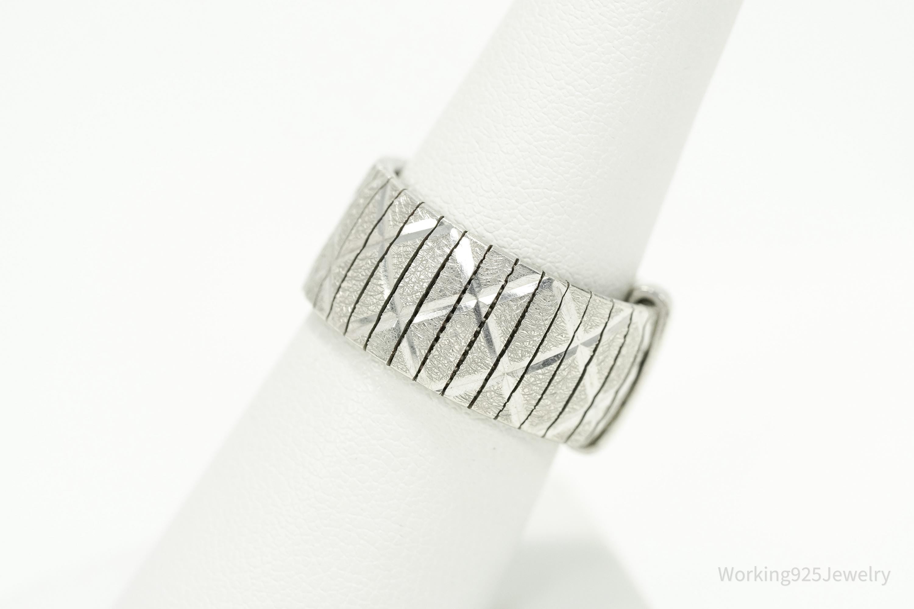 Vintage Italian REEB Sterling Silver Band Ring - Size 8.75