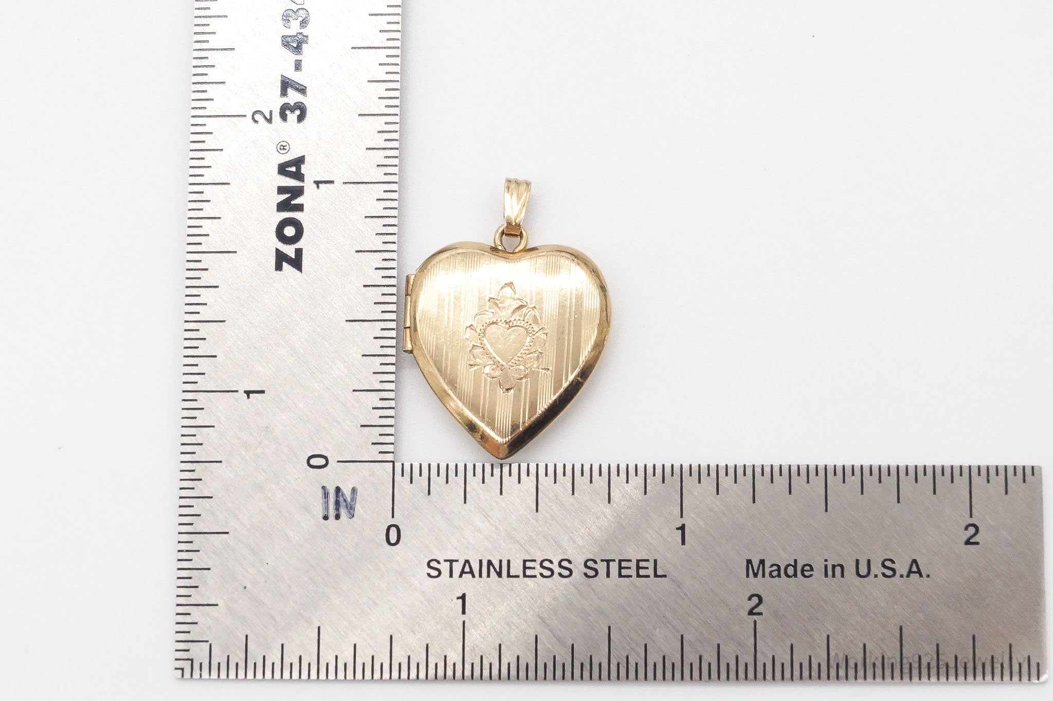 Vintage Mid Century HFB 12K Gold Filled Heart Locket Pendant