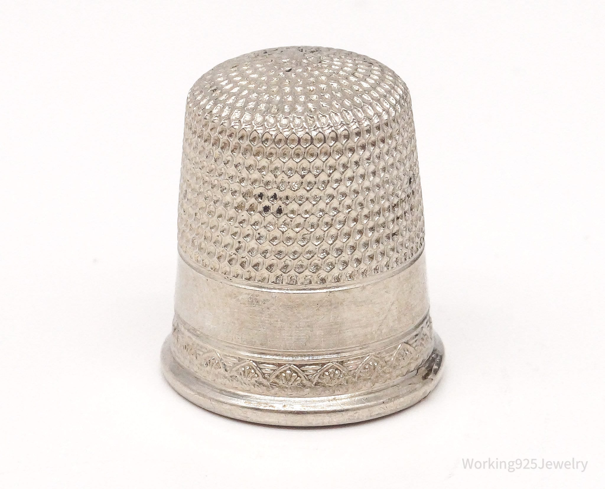 Antique Simons Bros & Co Sterling Silver Thimble Size 9