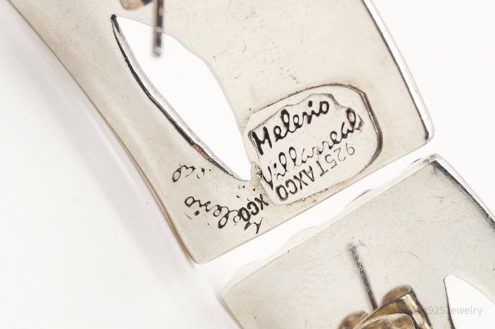 RARE Vintage Mexico Modernist Melesio Villarreal Sterling Silver Earrings