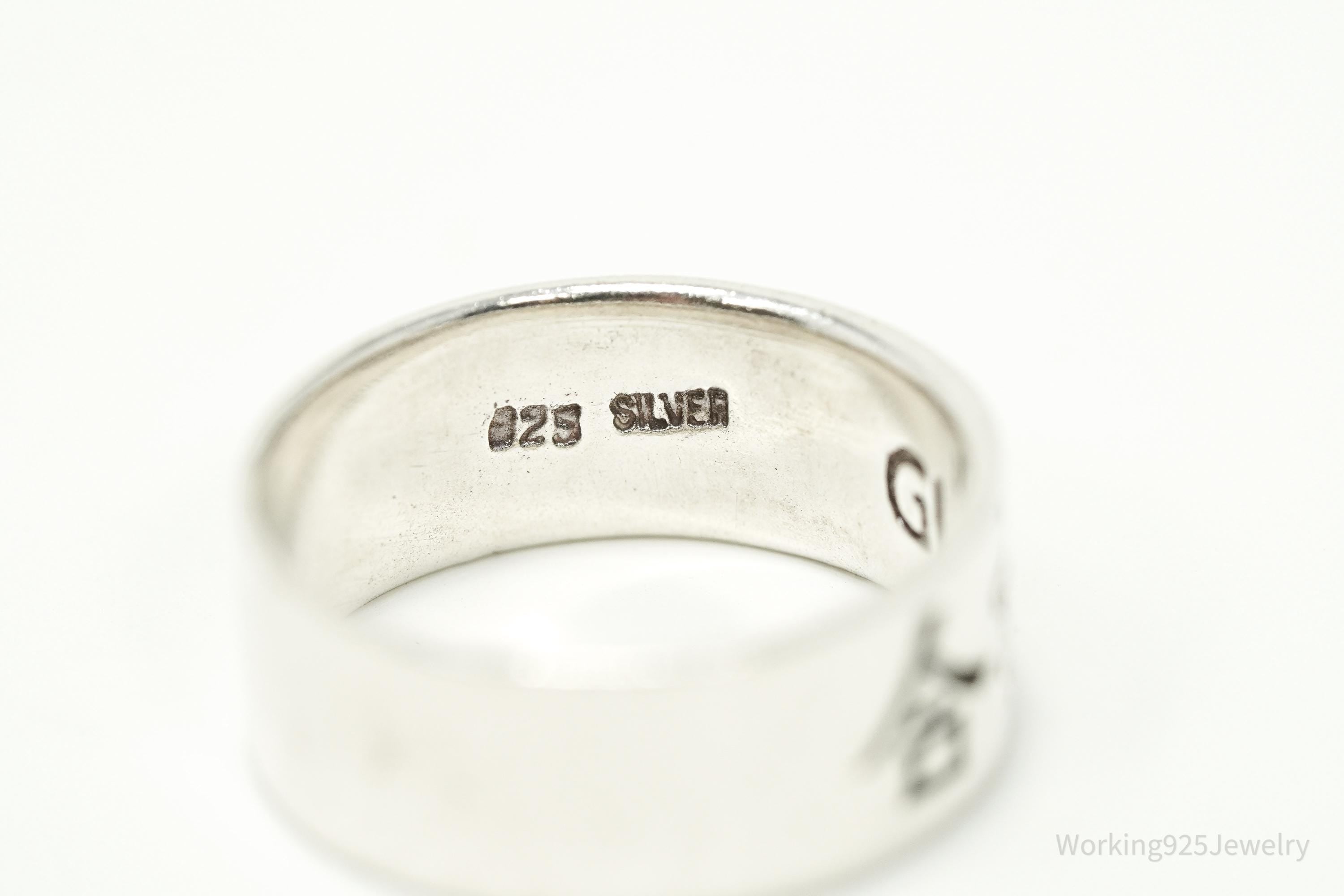 Vintage Chinese Sterling Silver Band Ring - Size 7.75