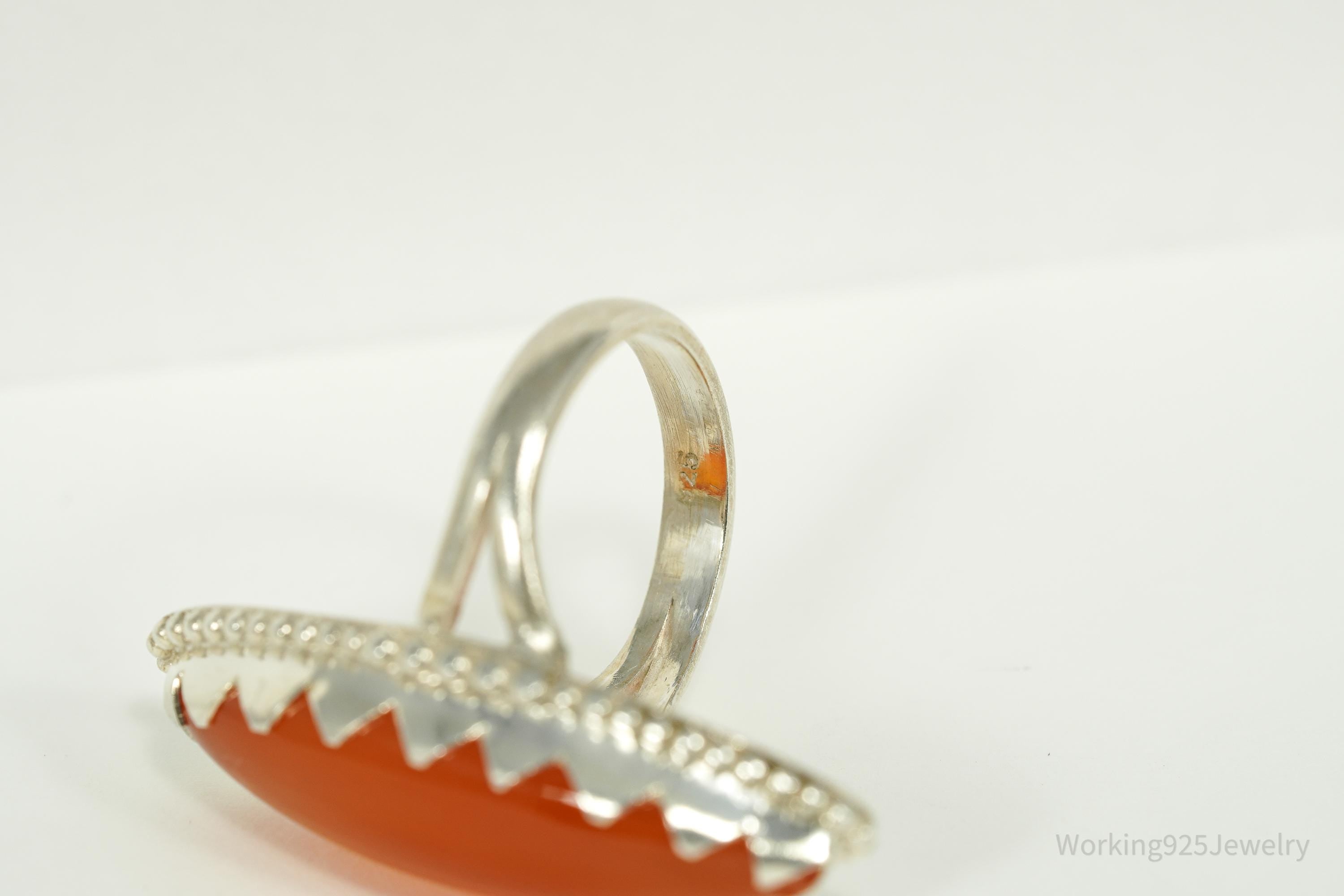 Vintage Carnelian Sterling Silver Ring - Size 5.5