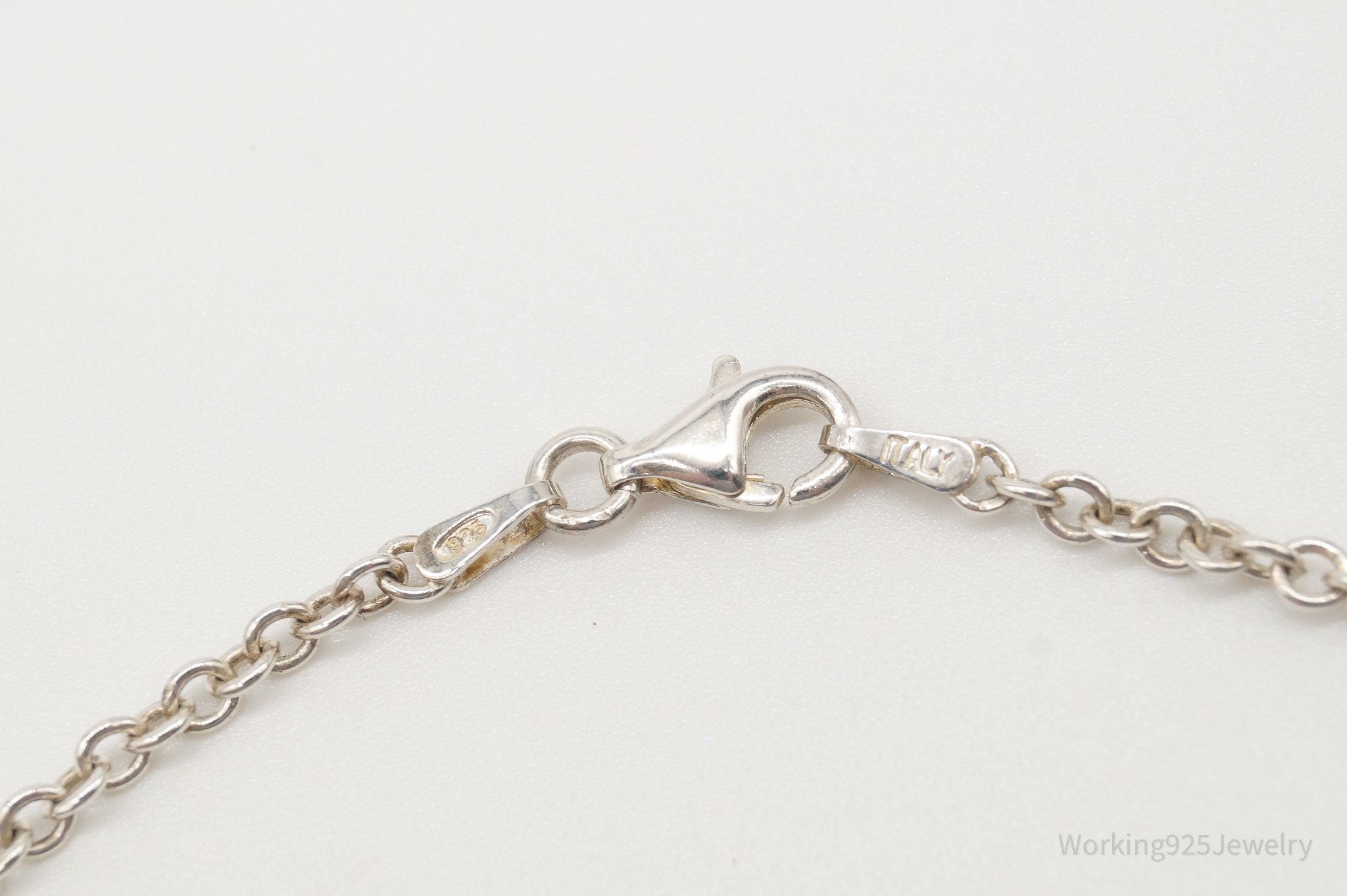 Vintage Open Heart Sterling Silver Chain Necklace