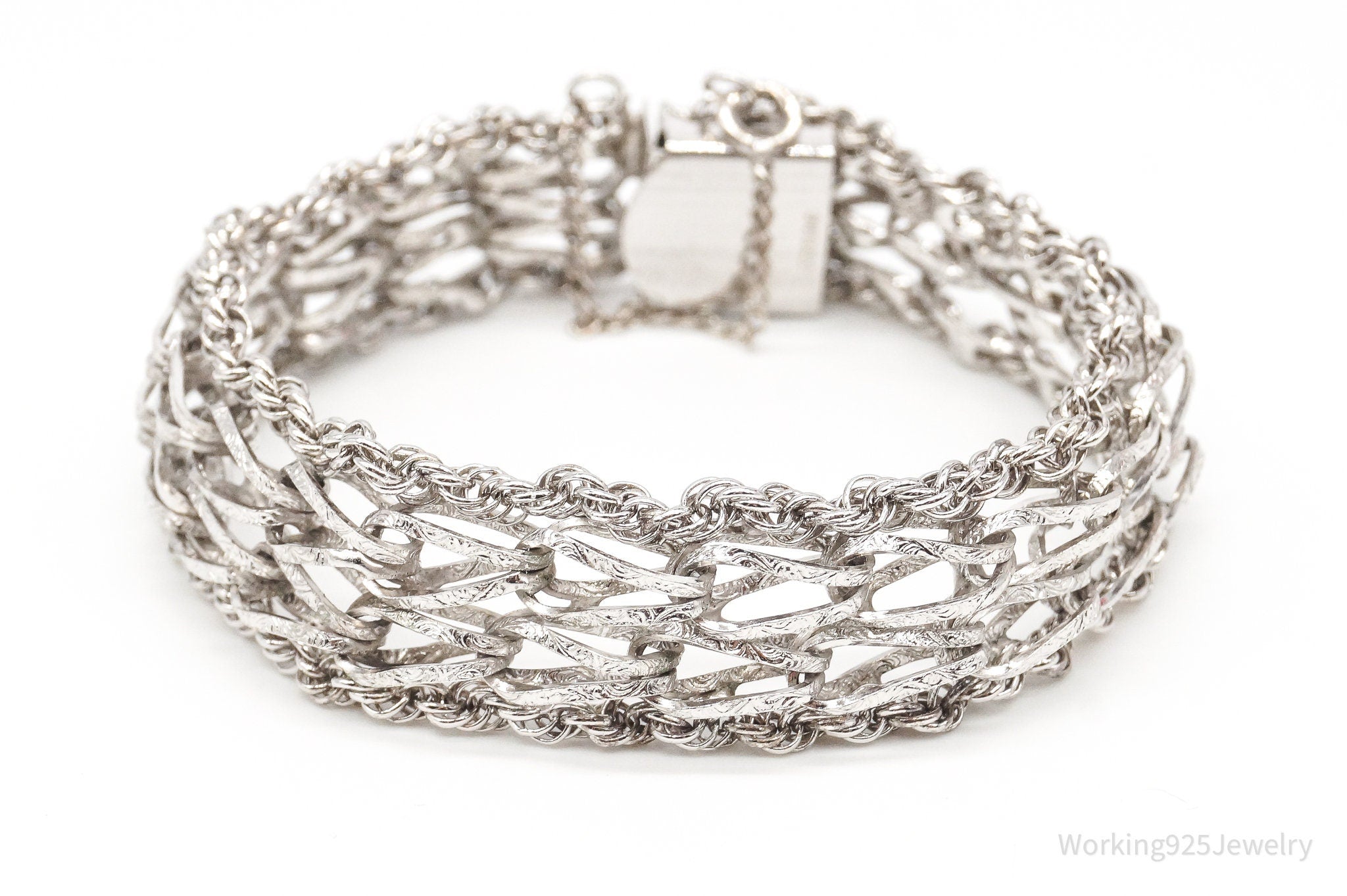 Vintage Wide Sterling Silver Chainlink Bracelet