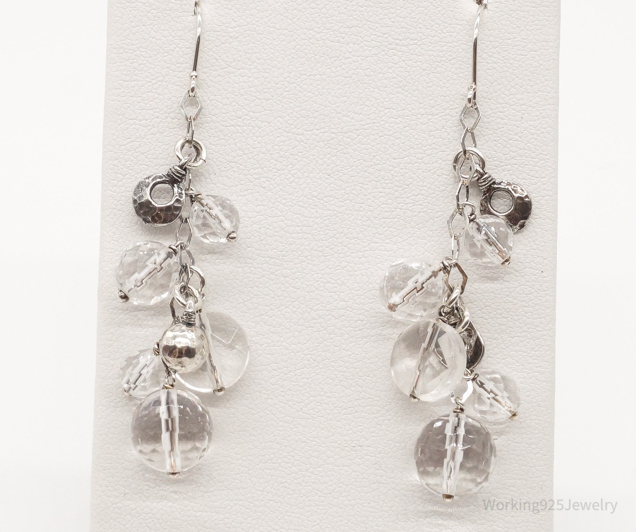 Vintage Crystal Quartz Sterling Silver Earrings