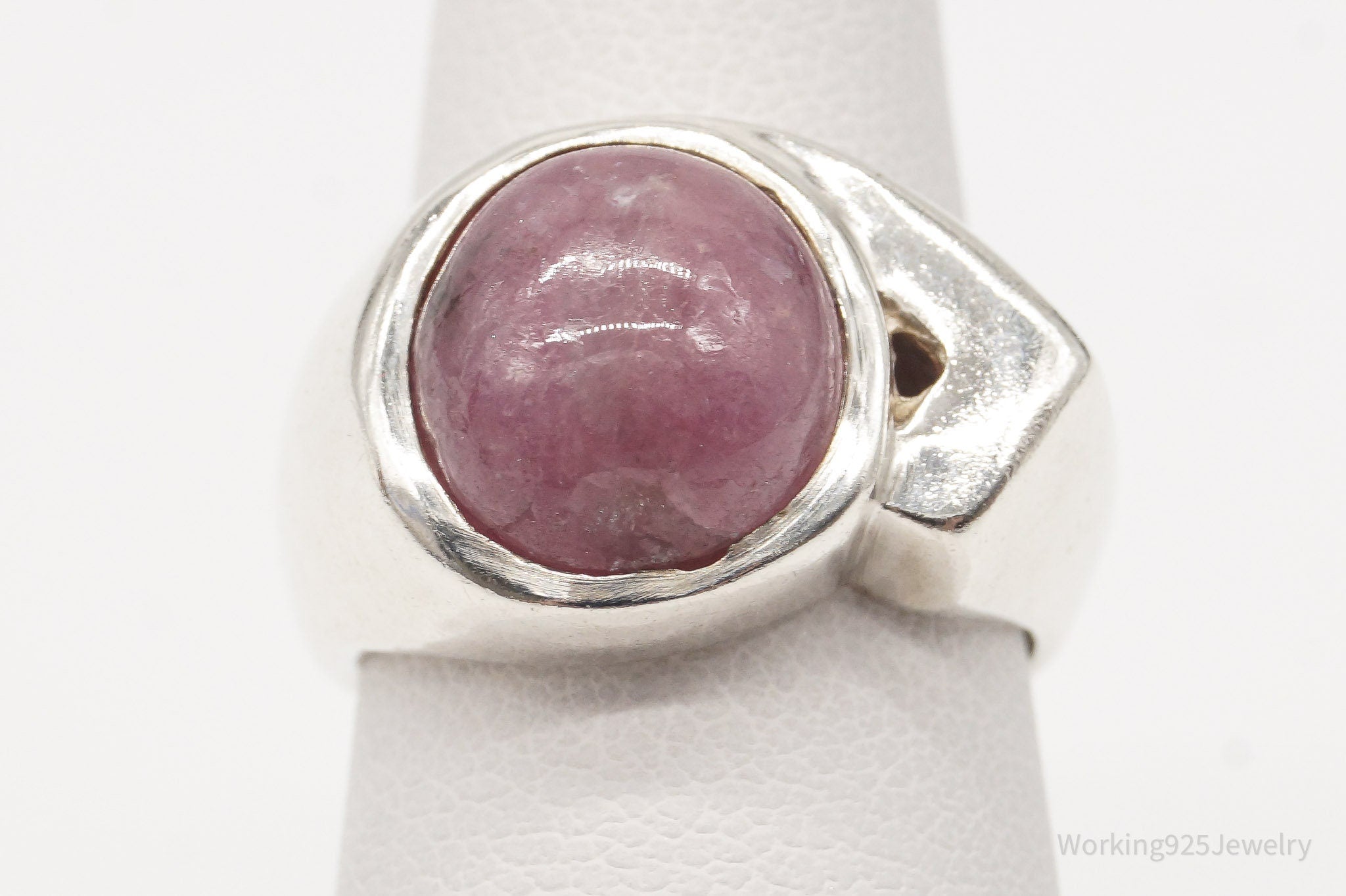 Vintage Rhodonite Silver Ring - Size 5.25