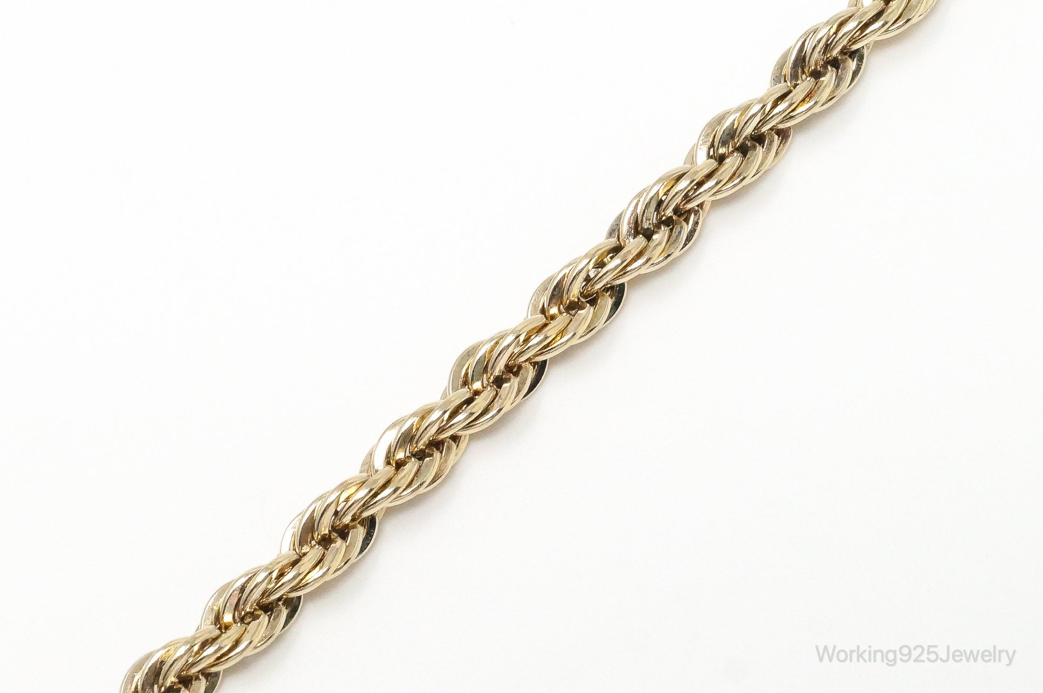 Rare Vintage Danecraft Rope Chain Gold Vermeil Sterling Silver Bracelet