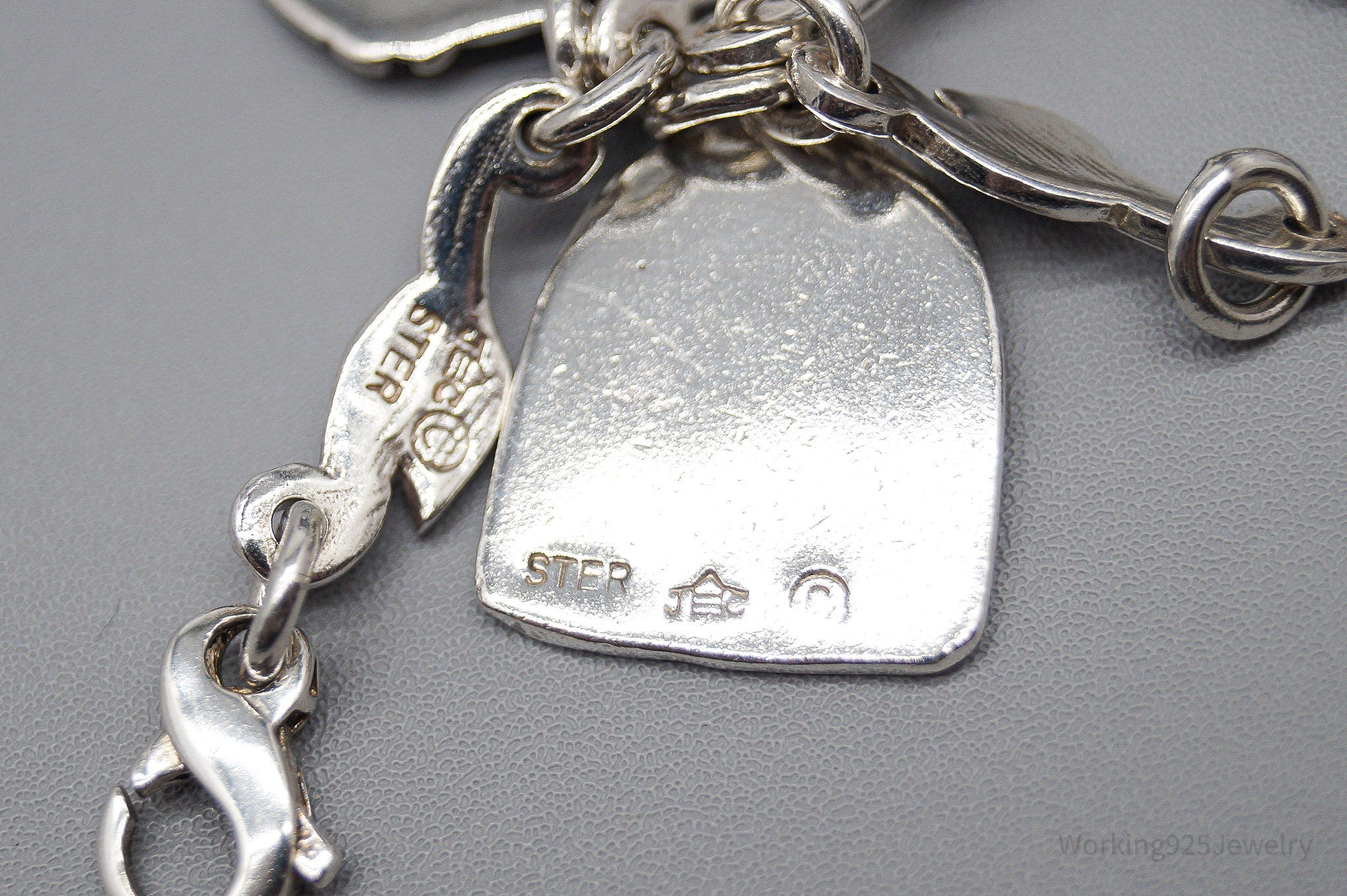 Jeep Collins Bible Study Charms Vines Sterling Silver Bracelet - 6 7/8"