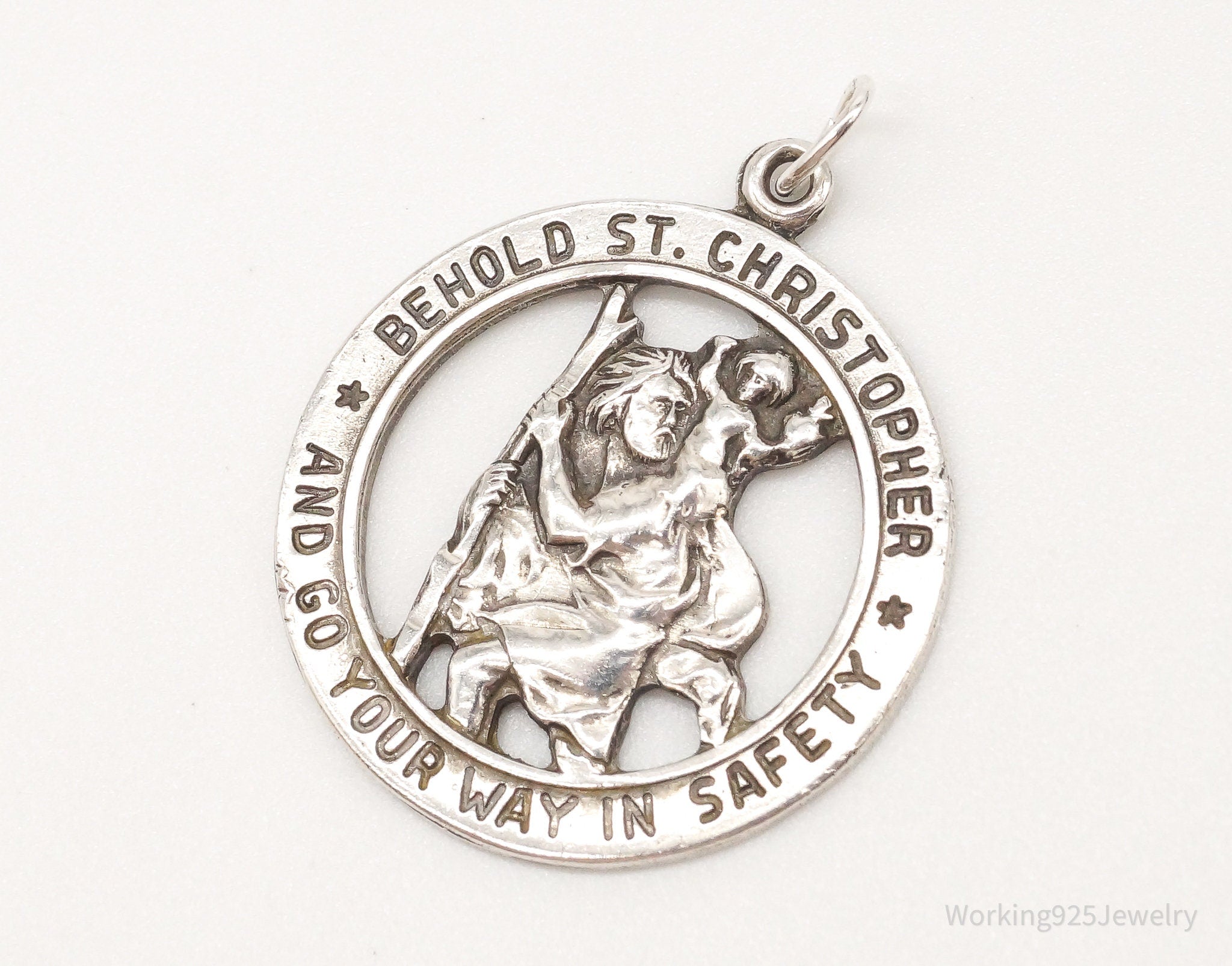 Vintage Saint Christopher Sterling Silver Pendant