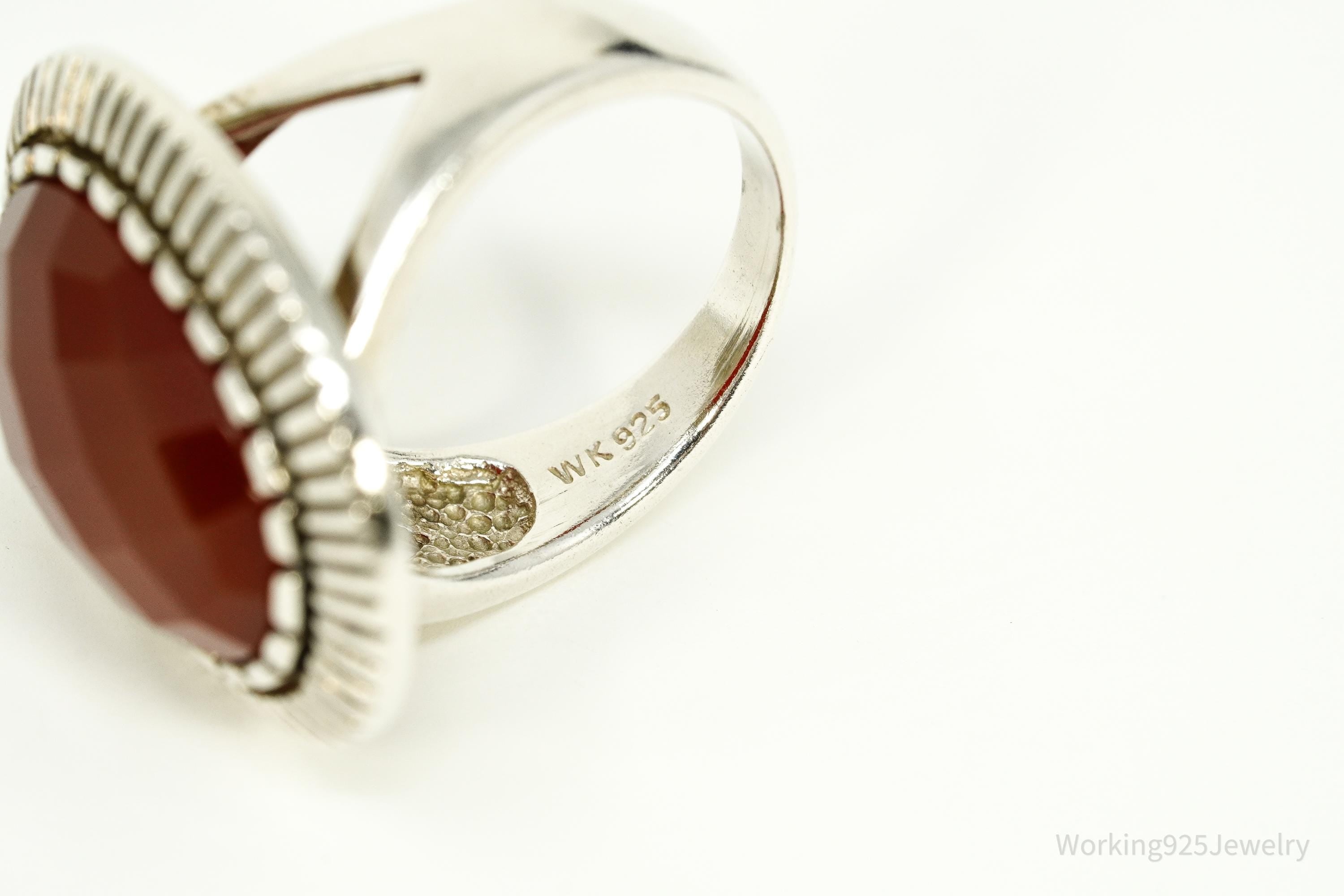 Vintage Designer Whitney Kelly Carnelian Sterling Silver Ring - Size 6