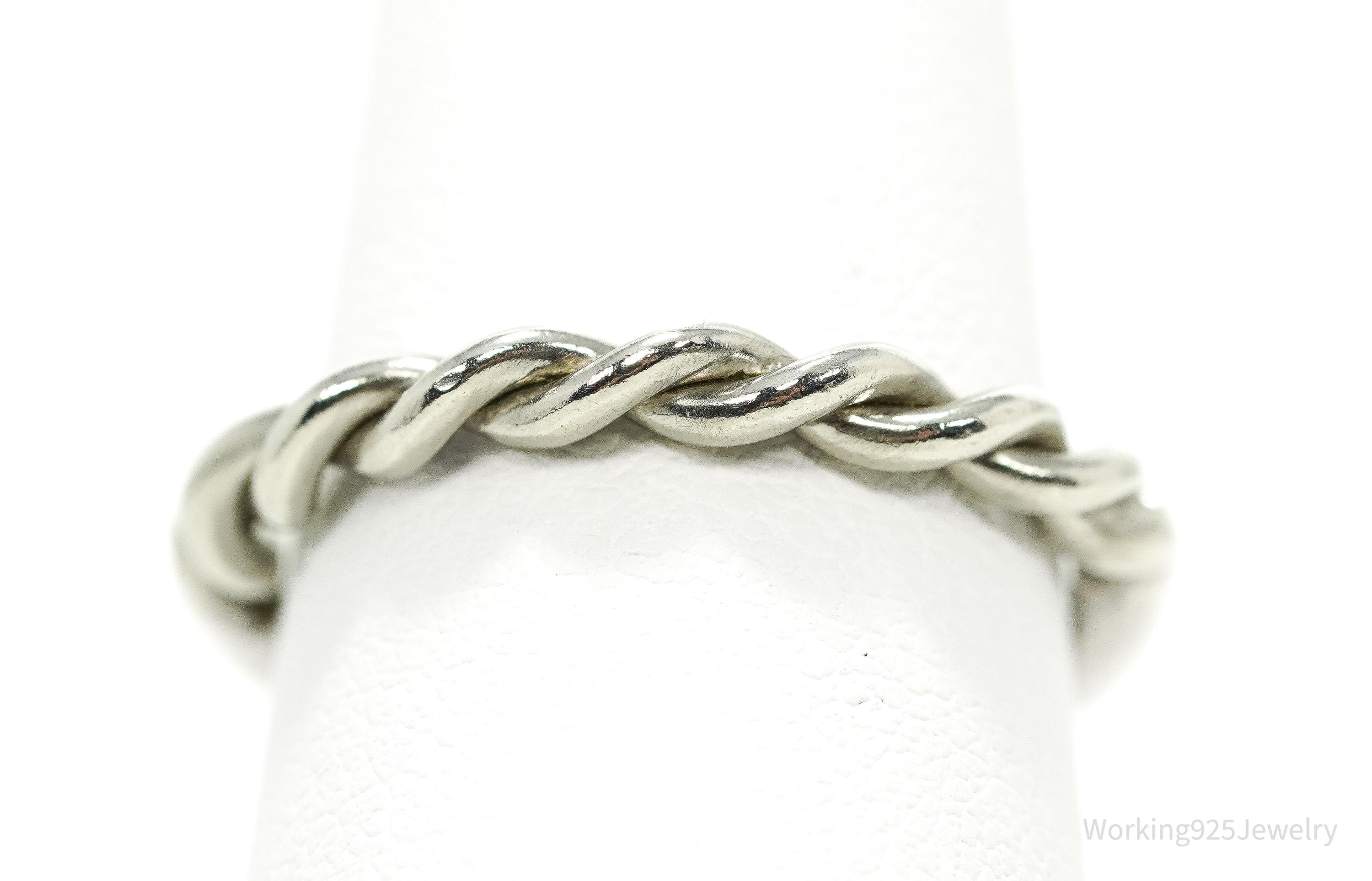 Vintage Rope Twist Style Sterling Silver Ring - Size 7.25