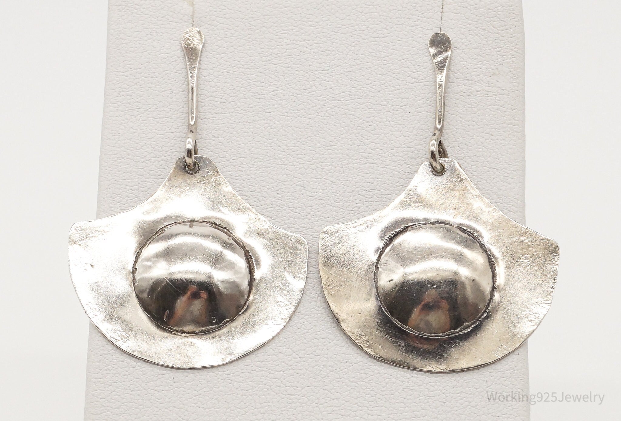 Vintage Modernist SYB Sterling Silver Earrings