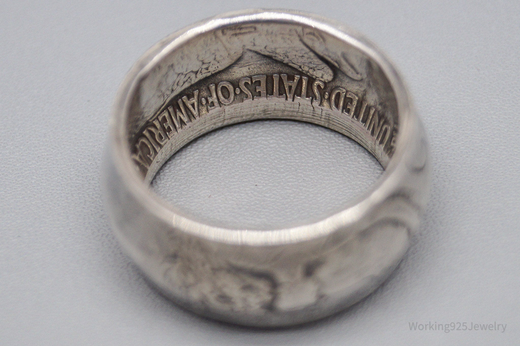 Vintage 1935 Walking Liberty Half Dollar Silver Ring - Size 6.5