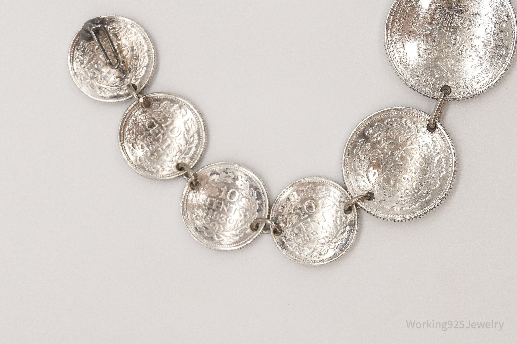 Wilhelmina Kiningin Der Nederlanden Coins Silver Bracelet