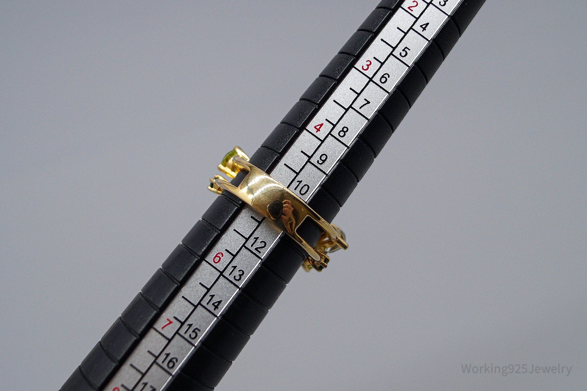 QVC EA Multi Gemstone 14K Yellow Gold Plated Sterling Silver Ring - Size 5