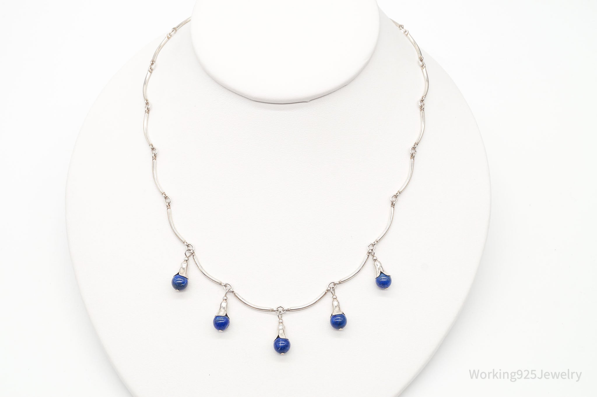 VTG Southwestern Carolyn Pollack Relios Lapis Lazuli Sterling Silver Necklace