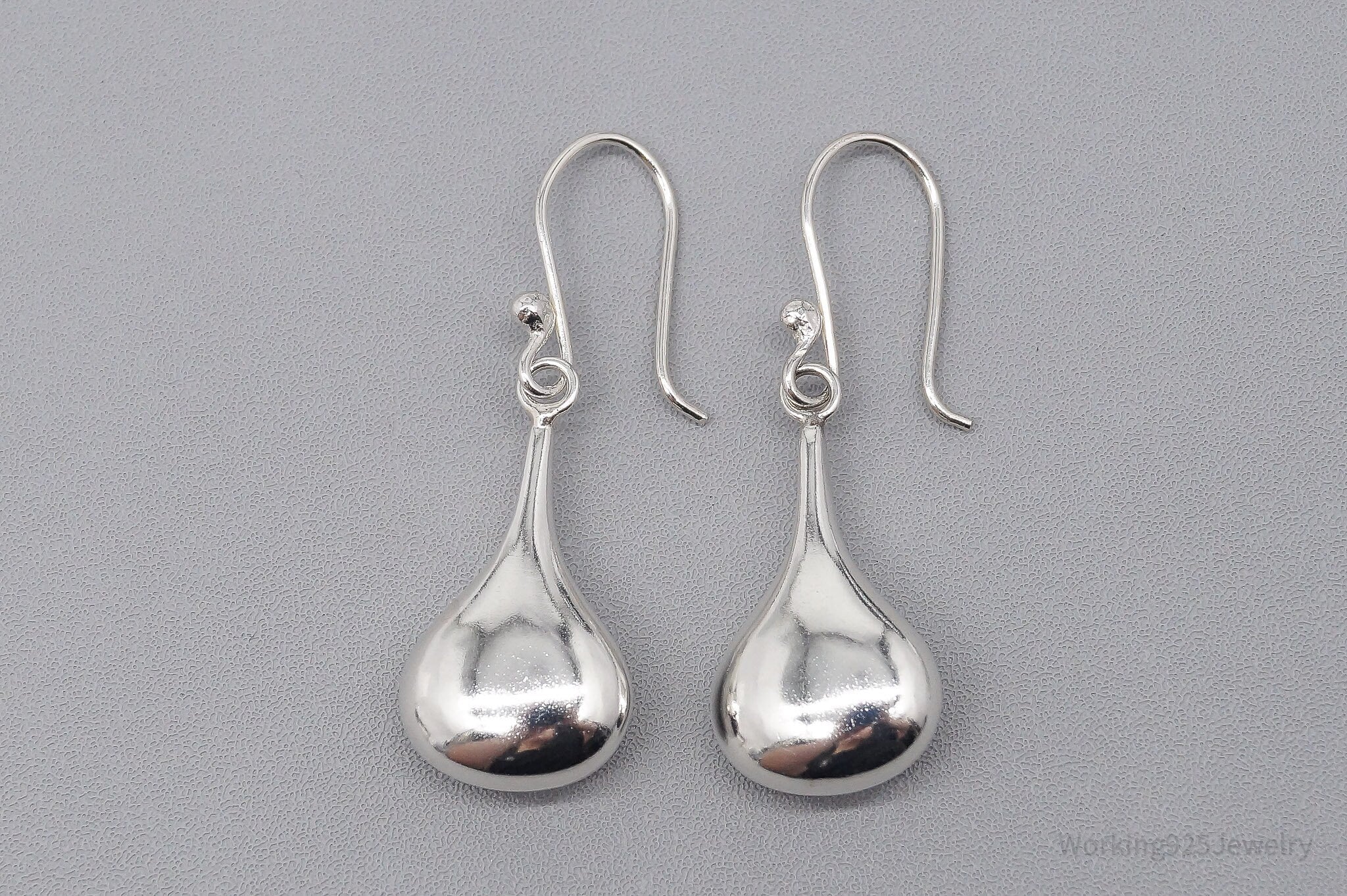 Vintage Teardrop Sterling Silver Earrings