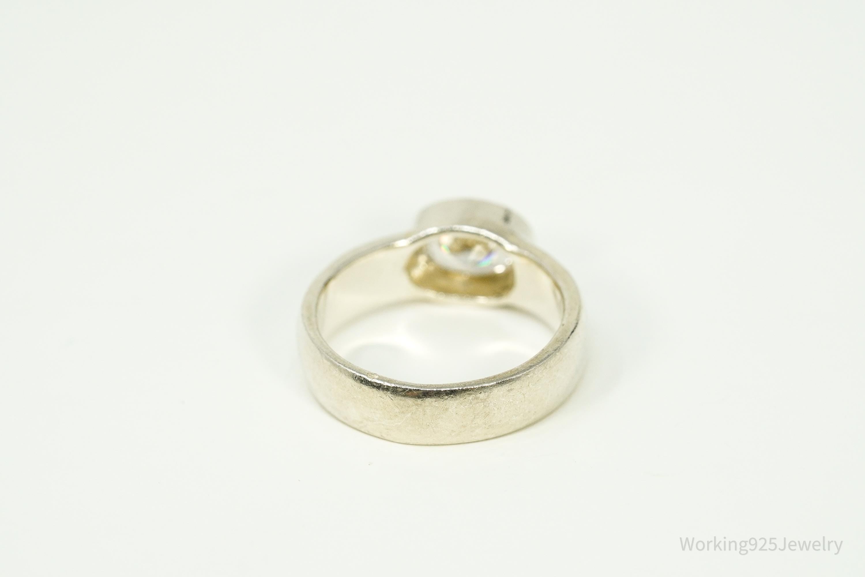 Vintage Cubic Zirconia Sterling Silver Ring Size 7