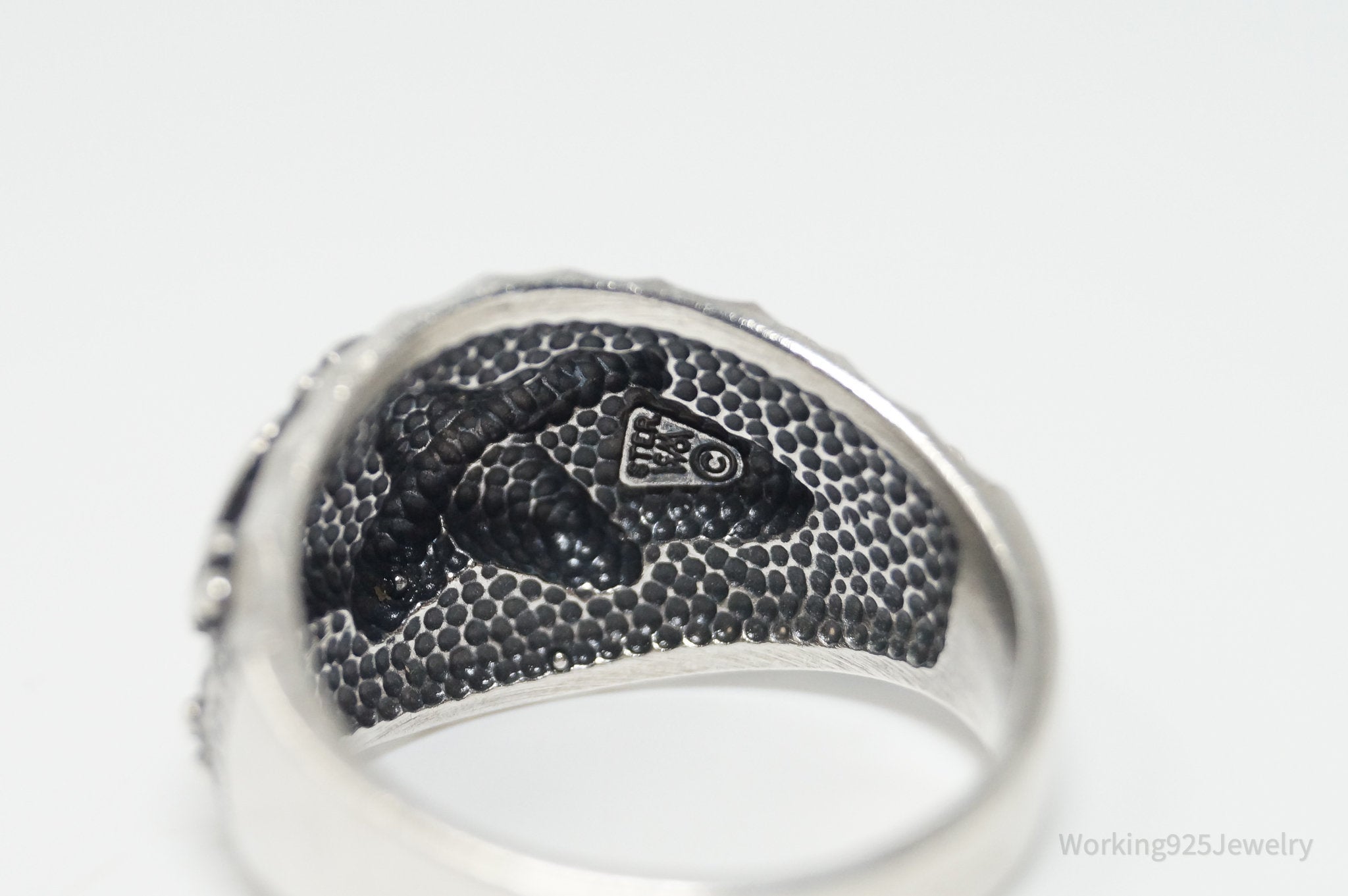 Antique Designer WM Co Grape Vine Sterling Silver Ring - Size 12