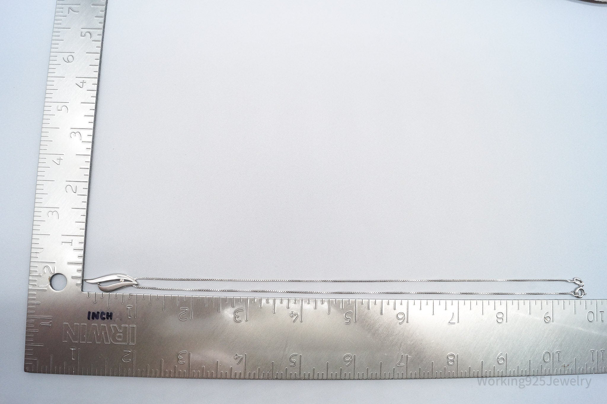 Vintage Diamond Sterling Silver Necklace 18"