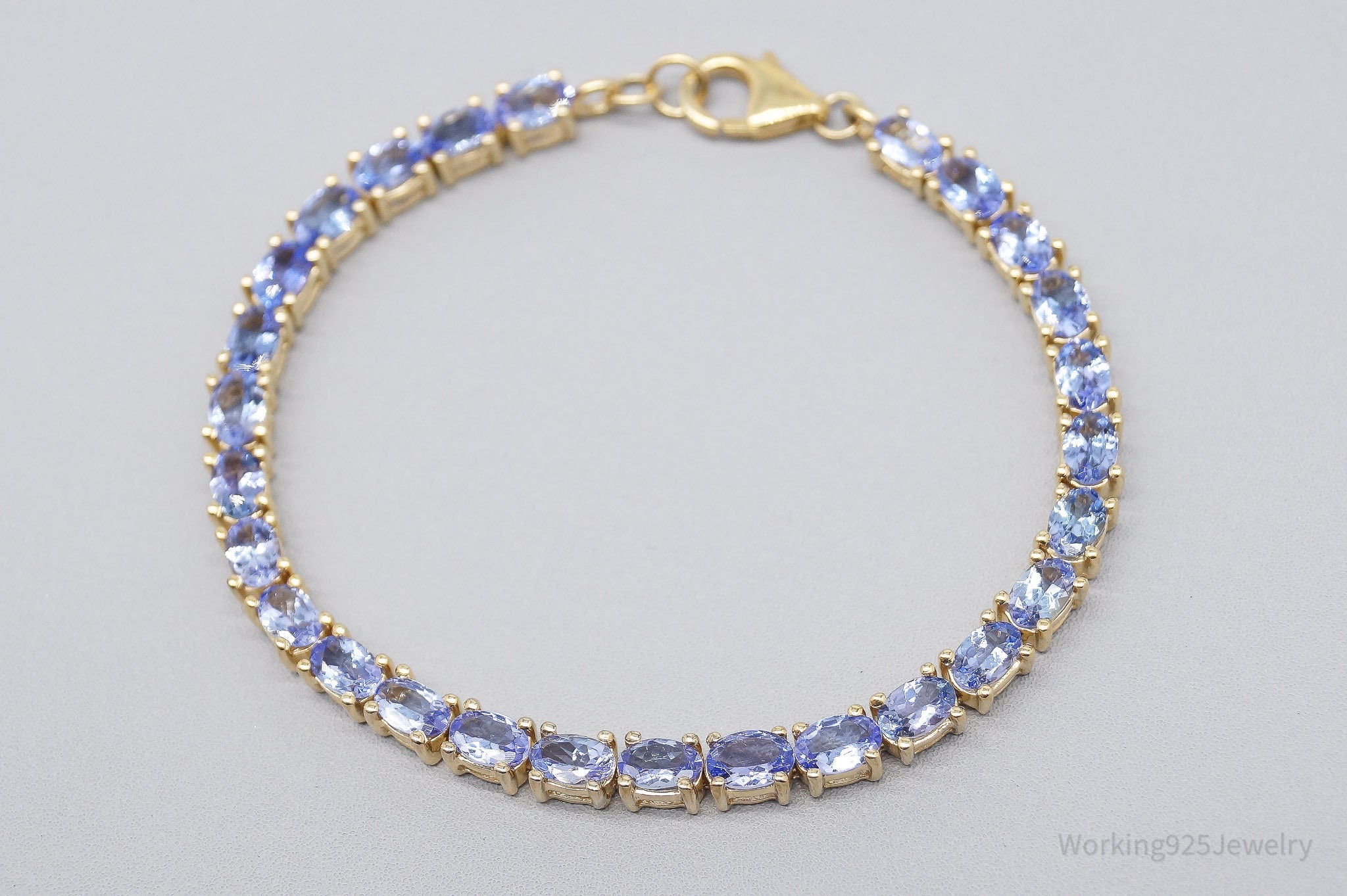 JTV TGGC Tanzanite Gold Vermeil Sterling Silver Tennis Bracelet