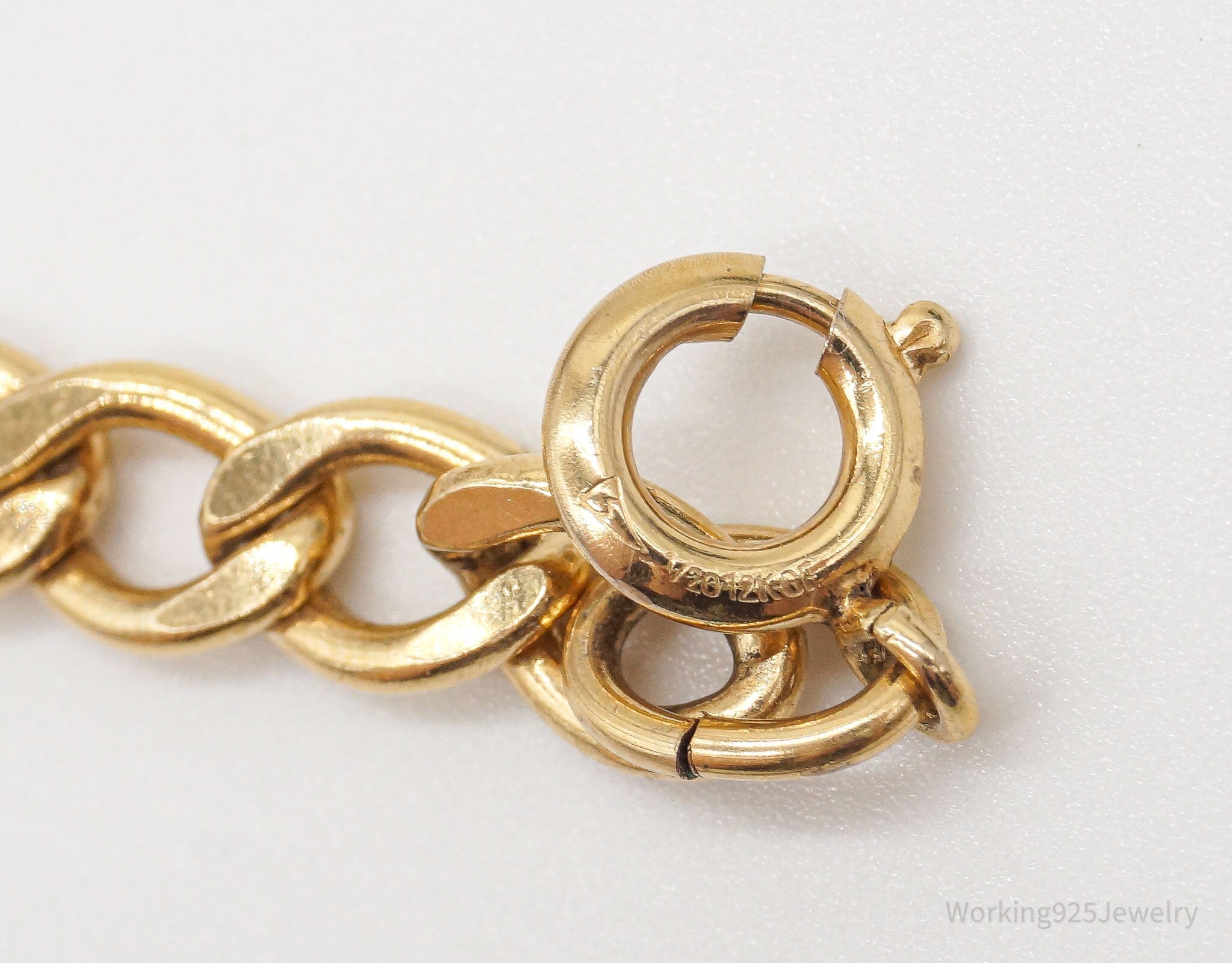 Vintage 1/20 12K Gold Filled Hetero Symbol Curb Link Bracelet