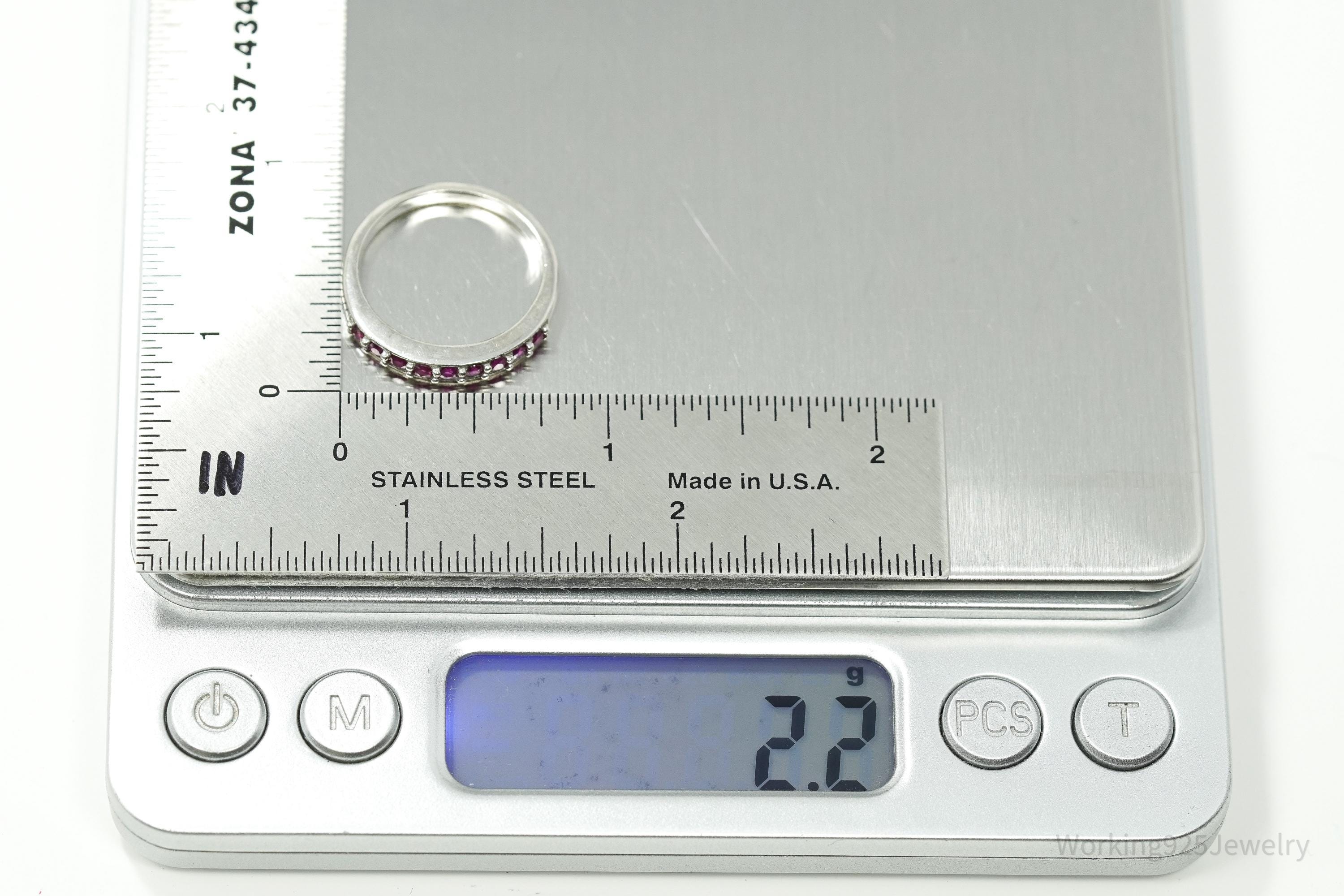 Vintage Ruby Sterling Silver Ring - Size 7