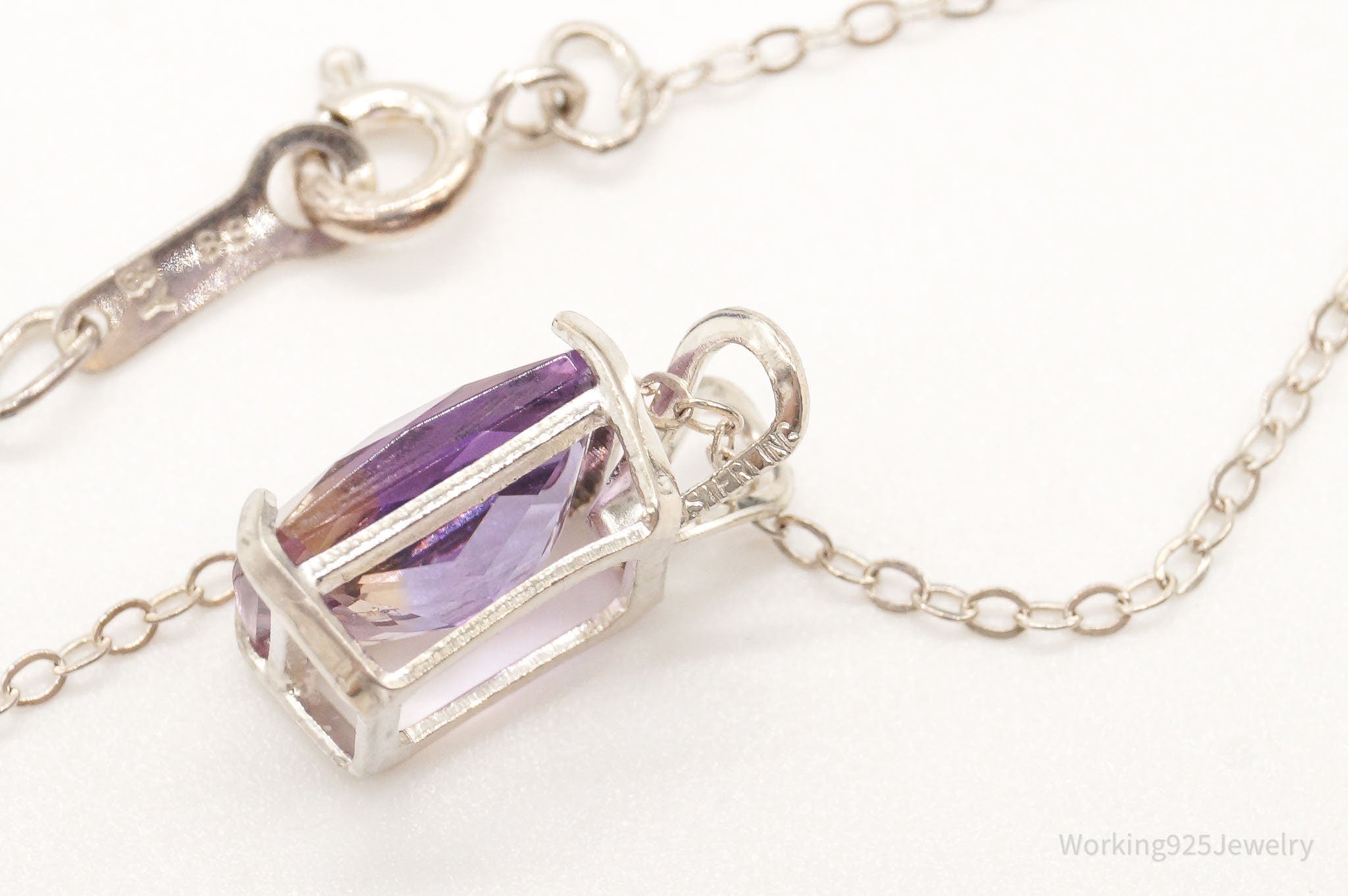 Vintage Large Ametrine Sterling Silver Necklace