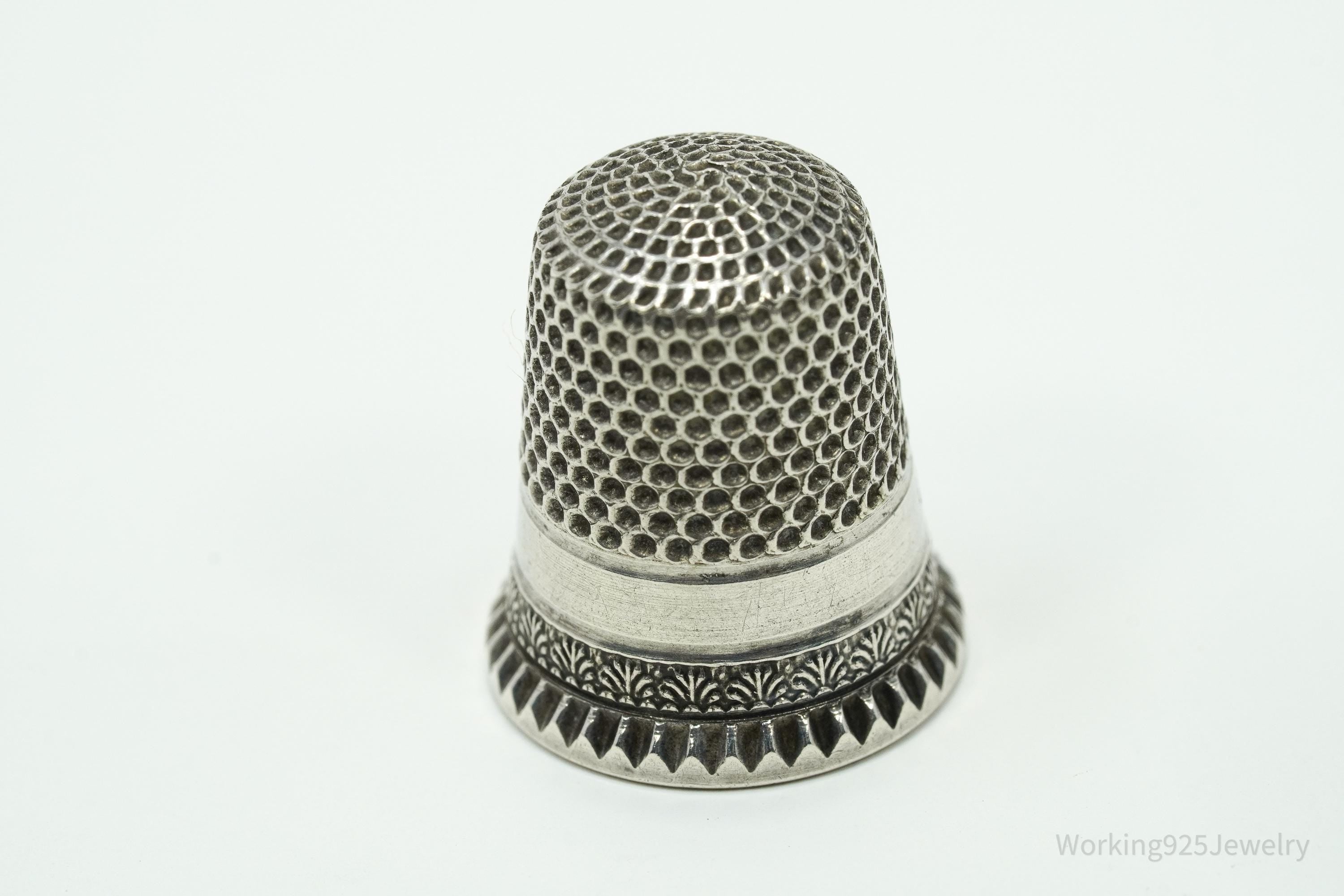 Antique Dome Sterling Silver Thimble Size 4