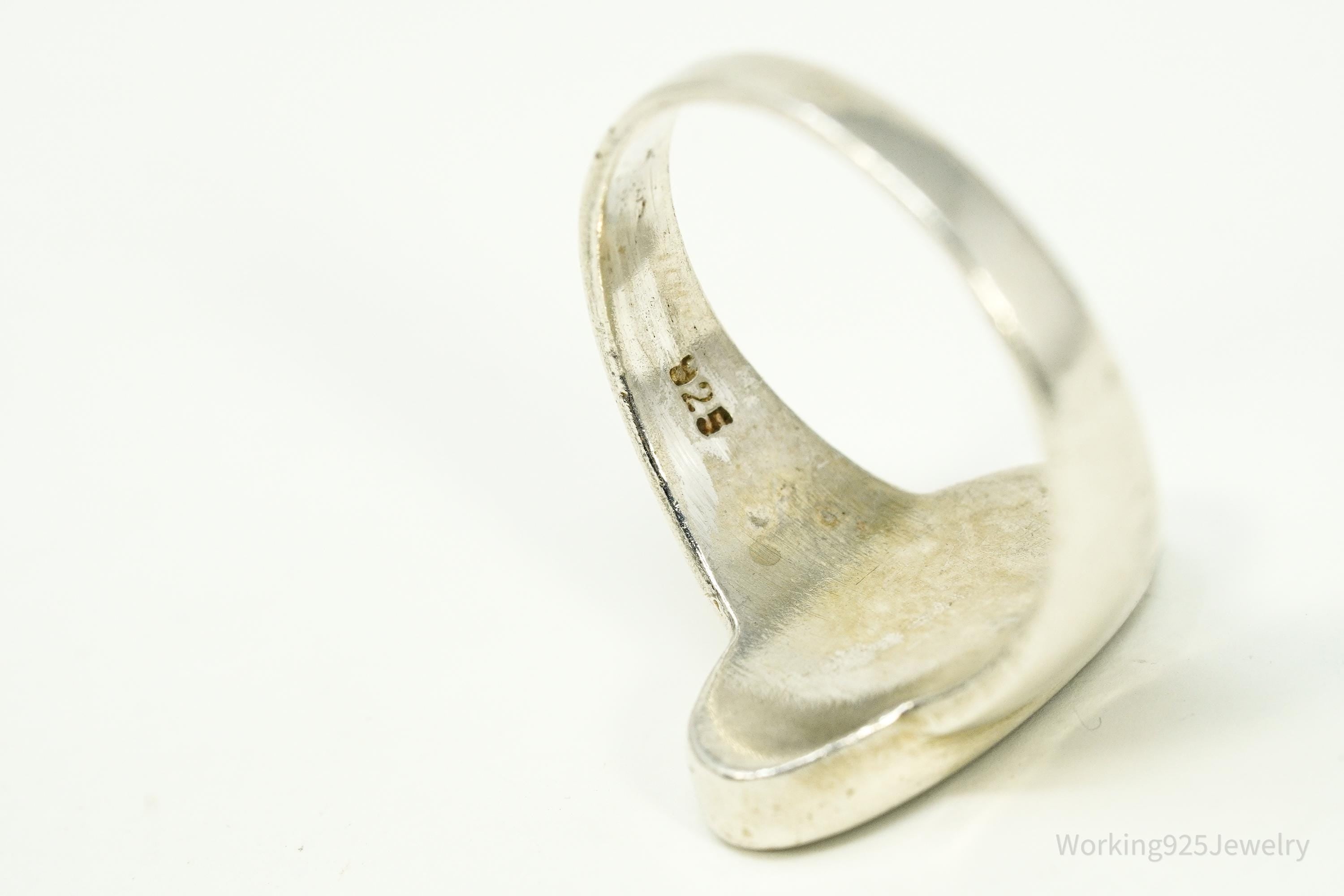 Vintage Black Onyx Sterling Silver Ring - Size 7.25