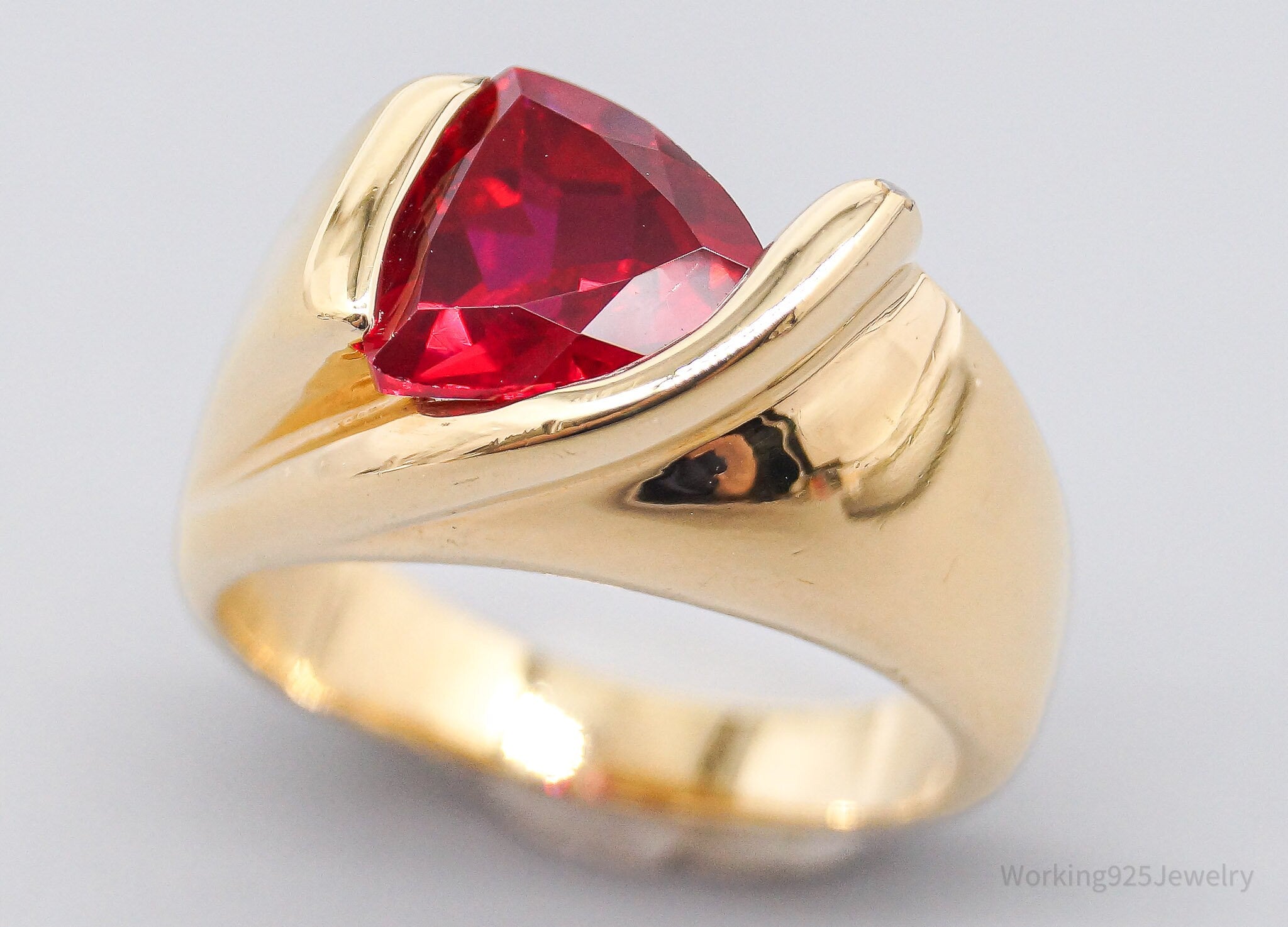 UTC Lab Ruby Gold Over Sterling Silver Ring - Size 7