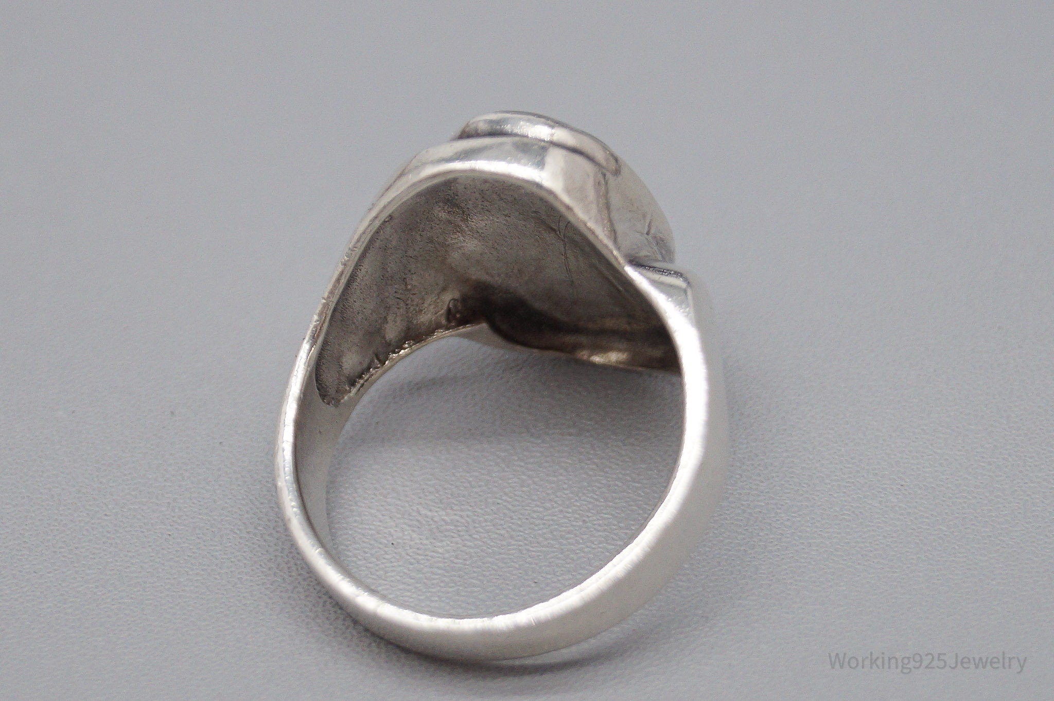 Vintage Lapis Lazuli Modernist Style Sterling Silver Ring - Size 6.5