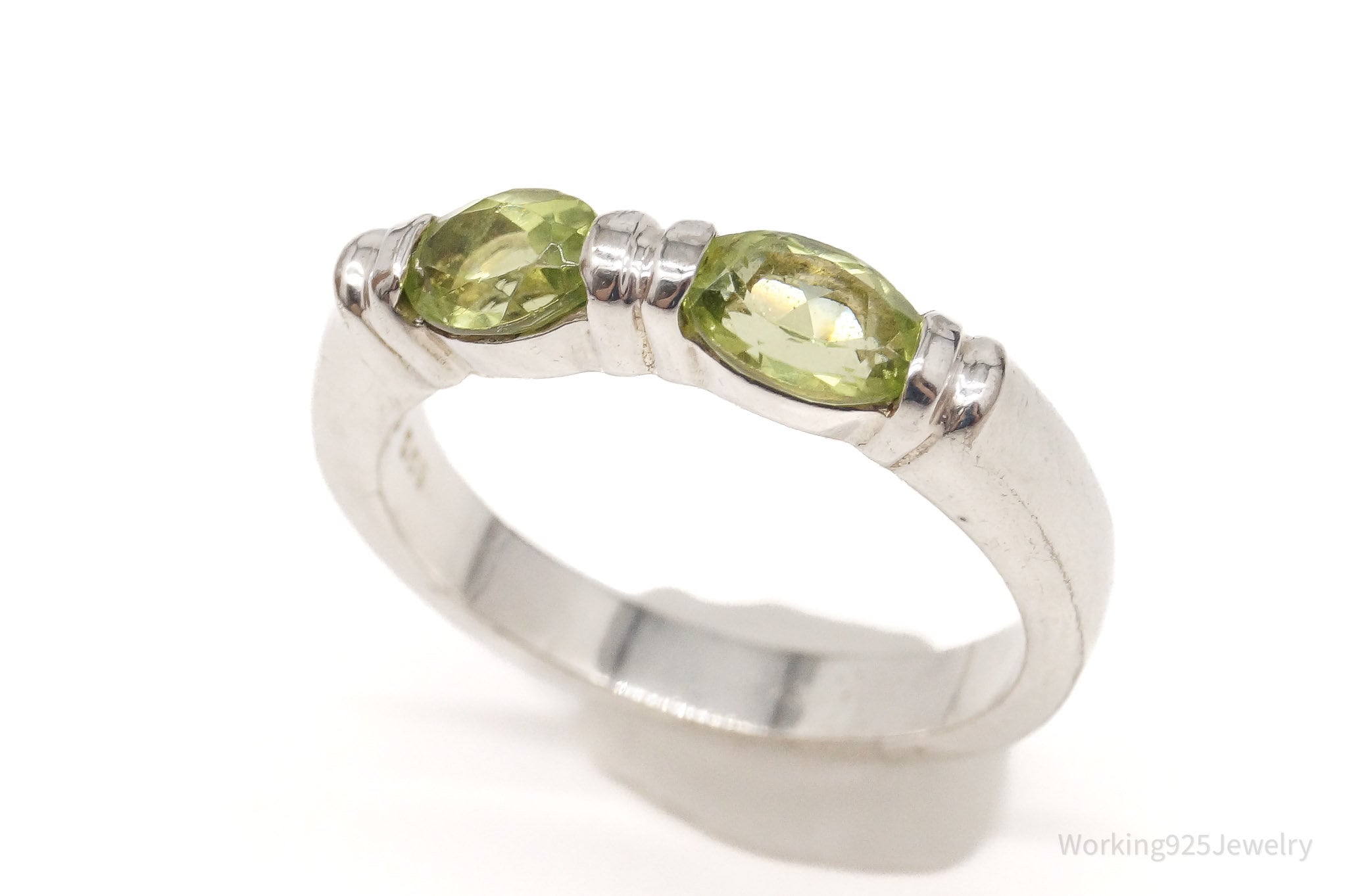 Vintage Peridot Sterling Silver Ring - Size 5.25