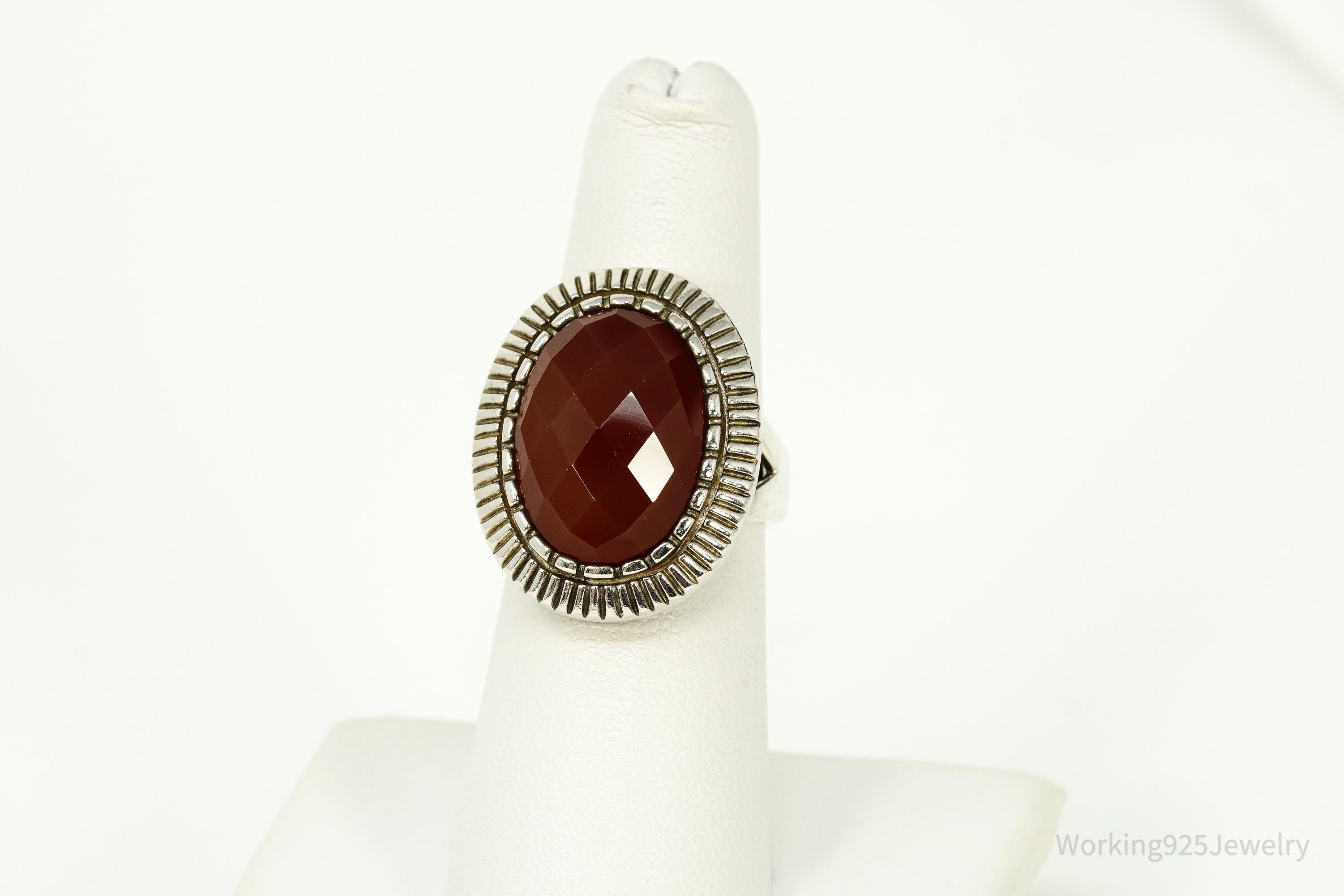 Vintage Designer Whitney Kelly Carnelian Sterling Silver Ring - Size 6