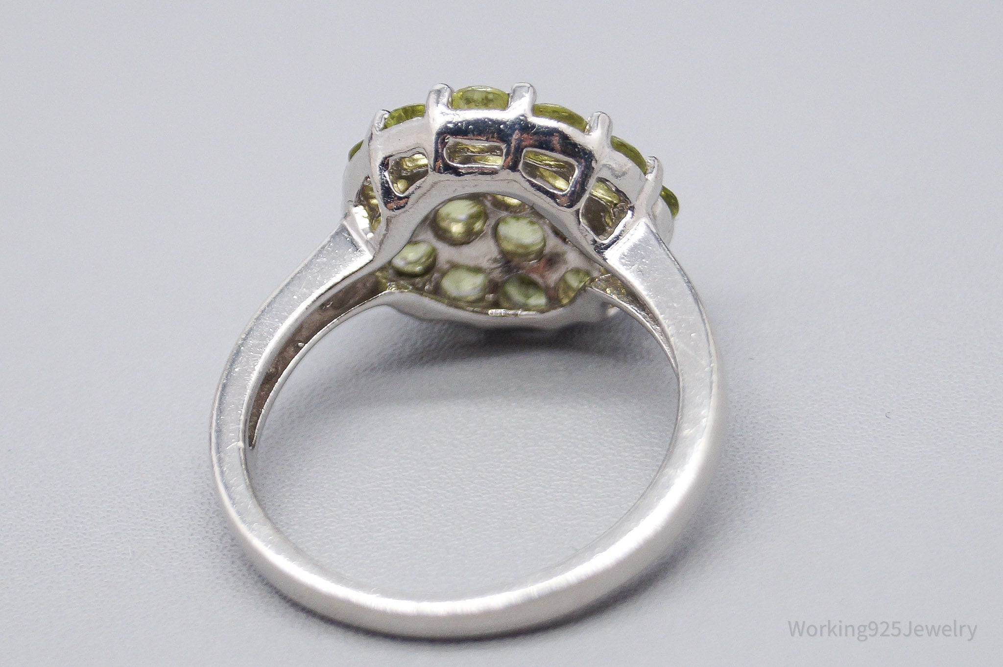 JTV HT Green Peridot Sterling Silver Ring - Size 8