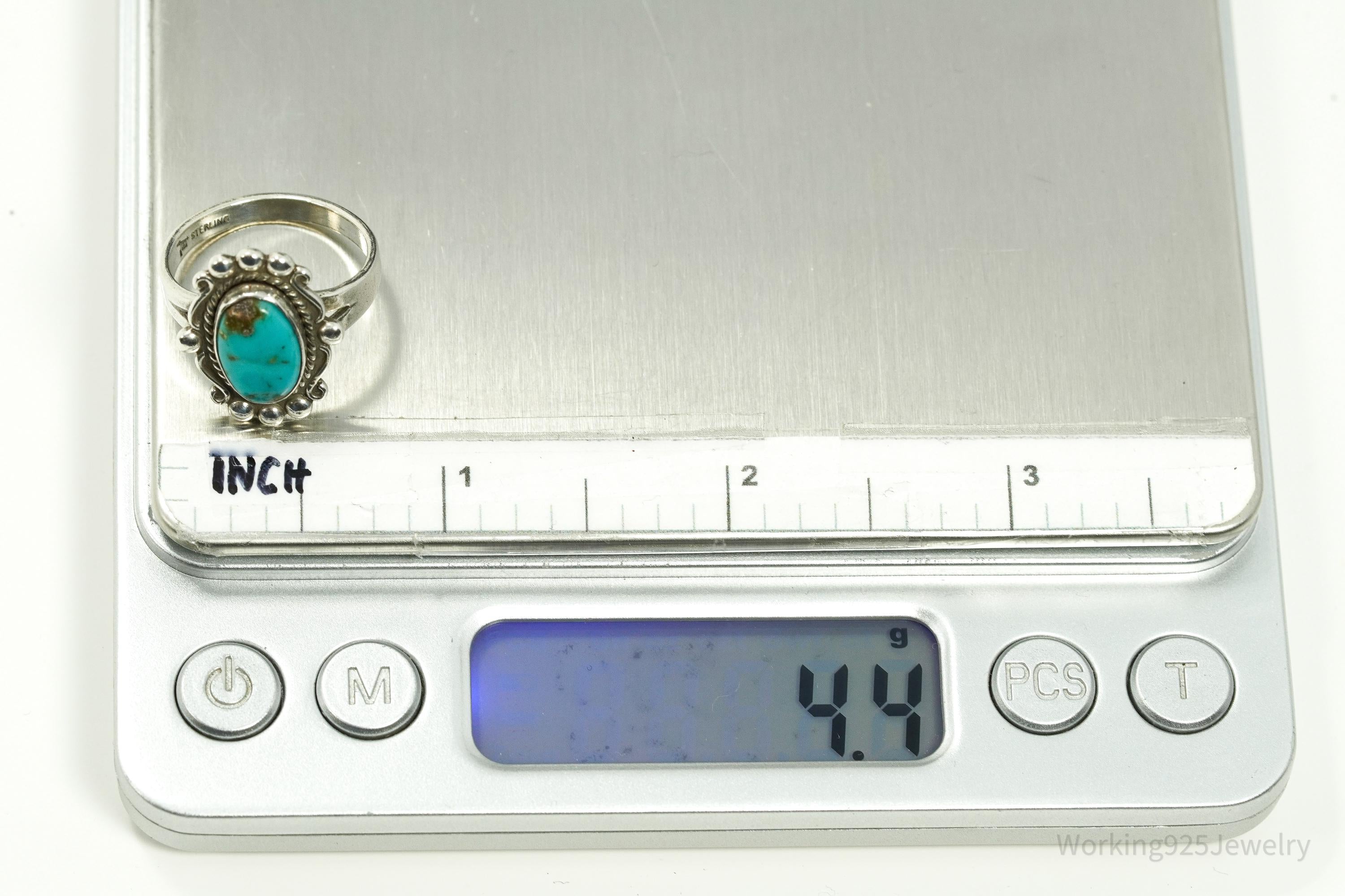 Vintage Native Bell Trading Company Turquoise Sterling Silver Ring - Size 7.25