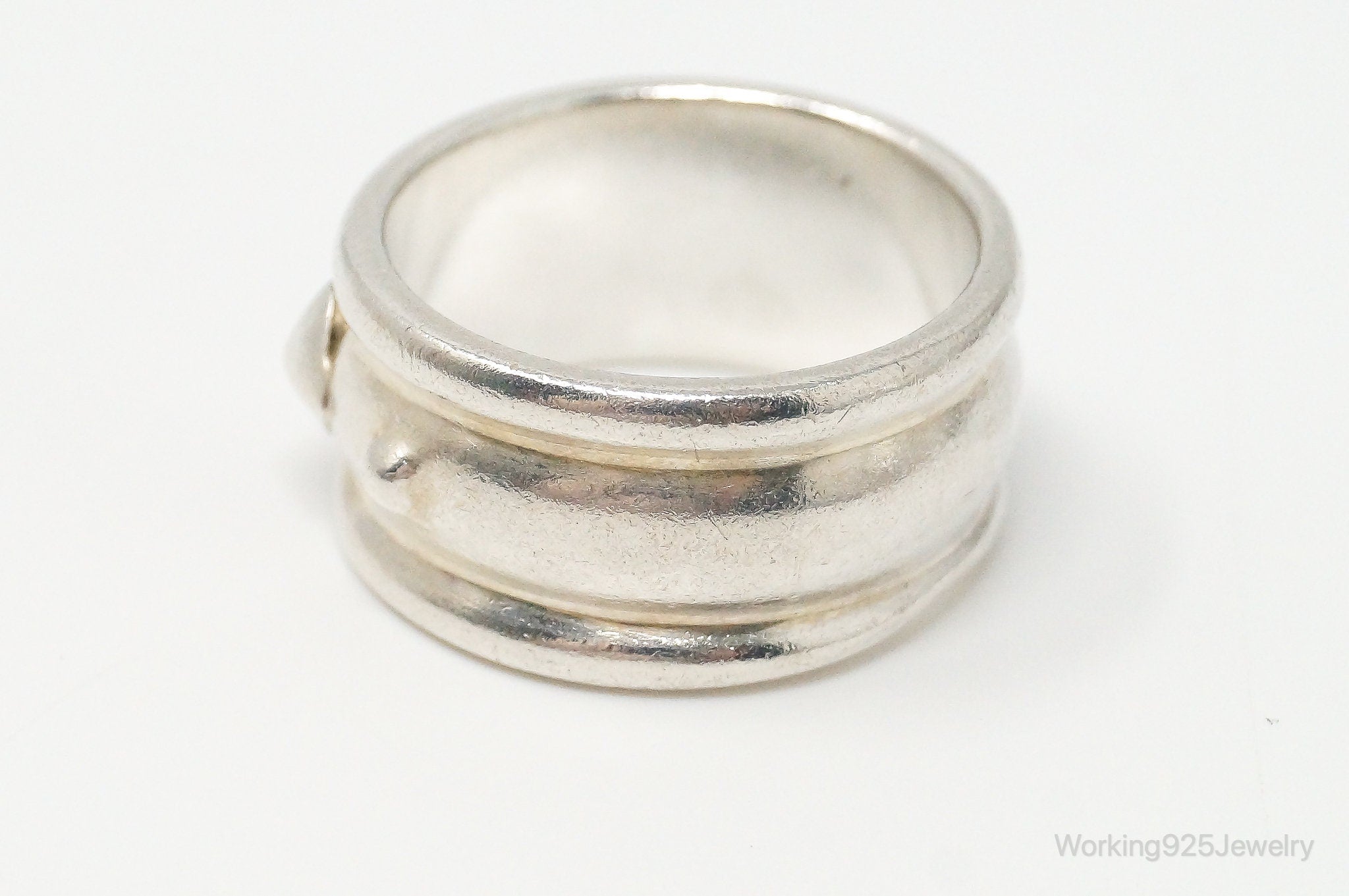 Vintage Modern Sterling Silver Band Ring - Size 8.25