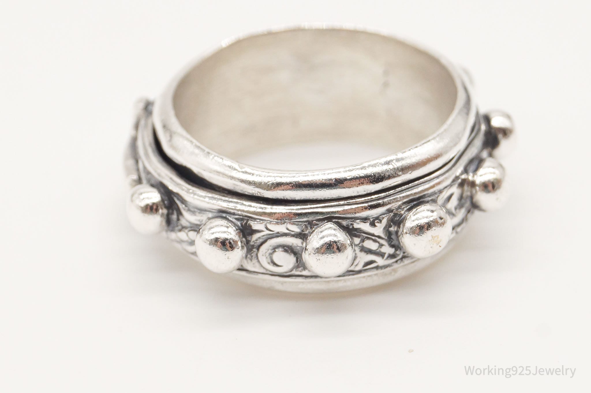 Vintage Cross Sterling Silver Spinner Ring - Size 6