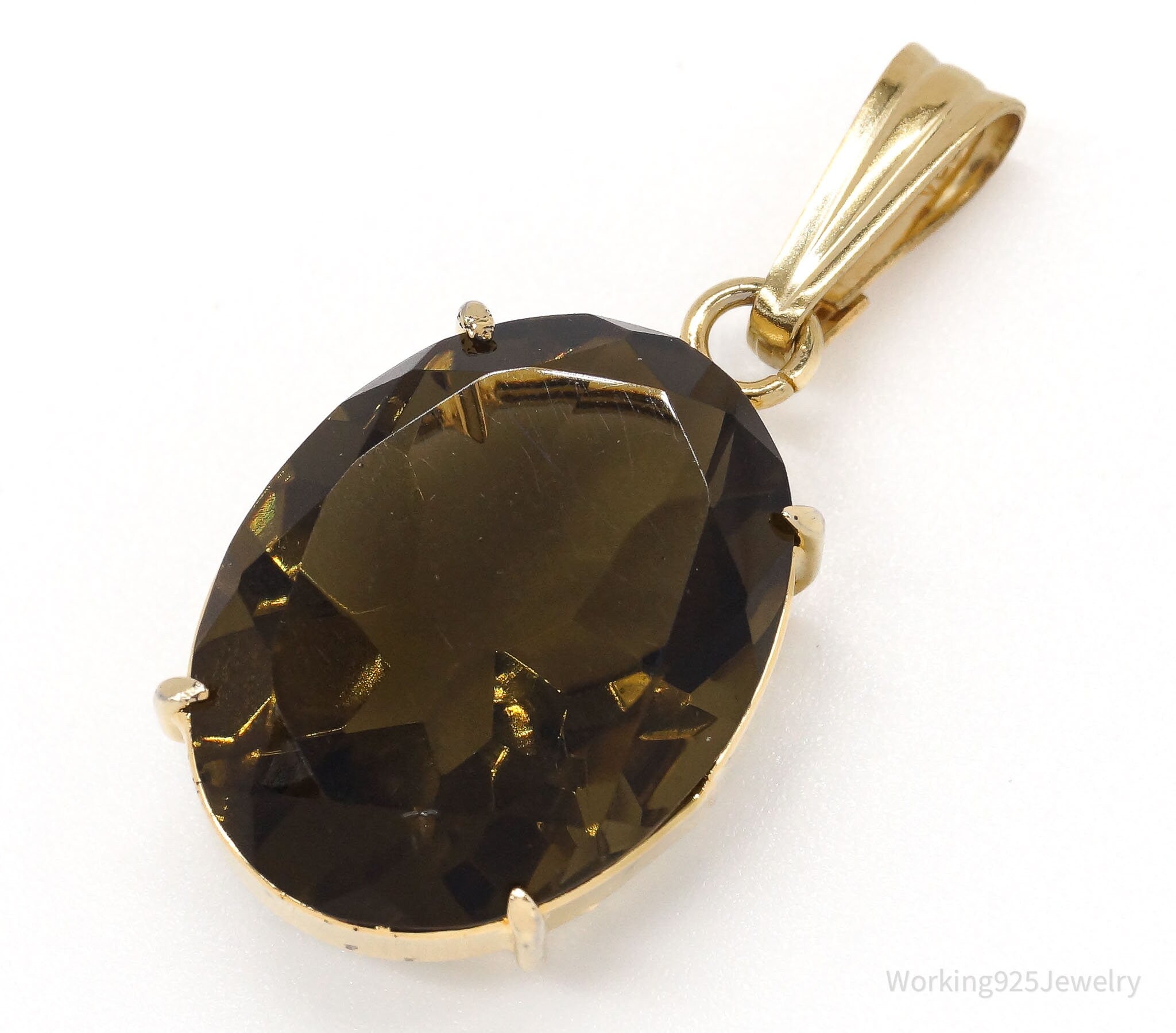 Vintage WRC 12K Gold Filled Smoky Quartz Pendant