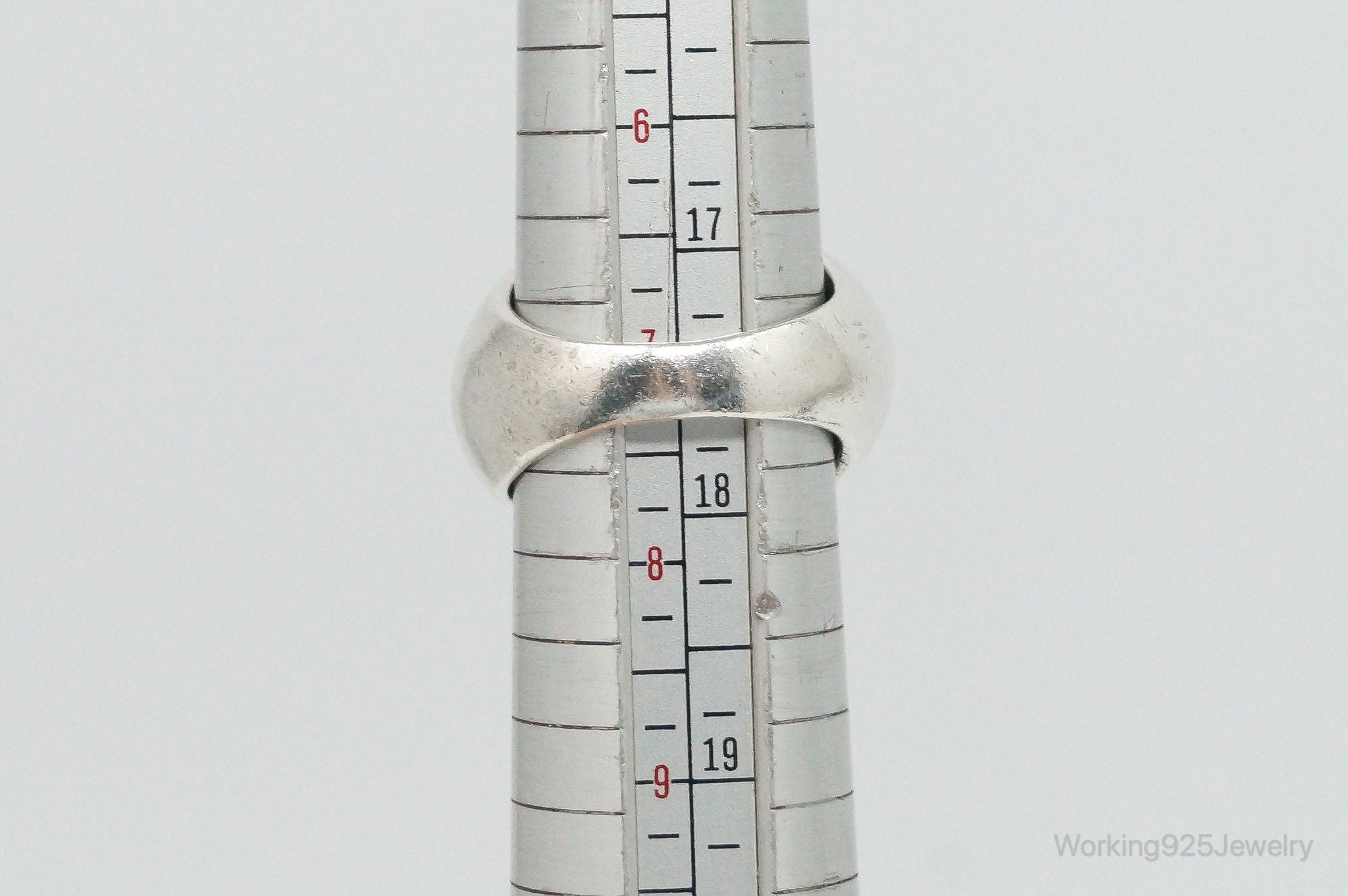 Vintage Sleek Modern Sterling Silver Dome Ring - Size 7.25