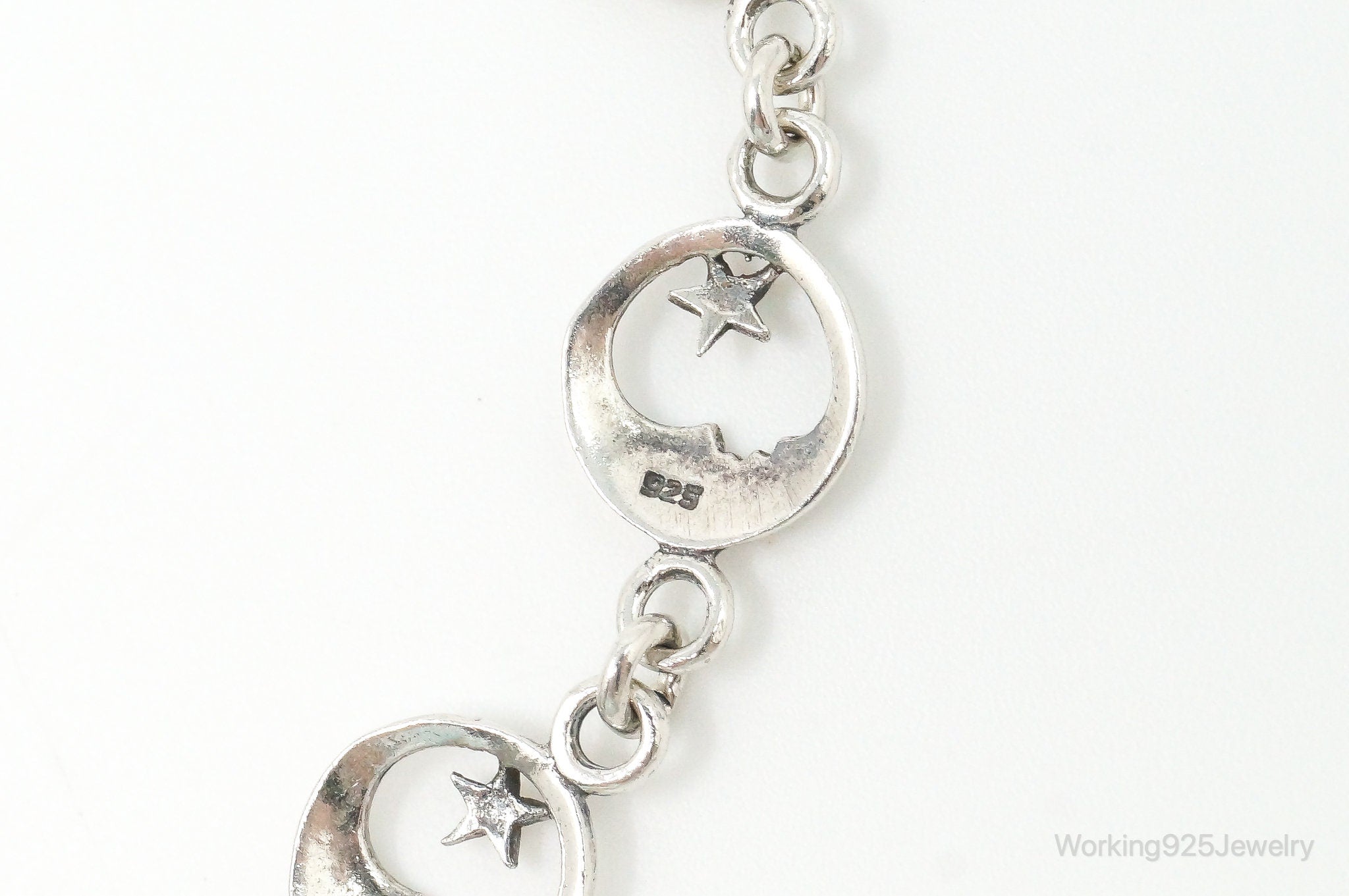 Vintage Moon & Stars Sterling Silver Bracelet