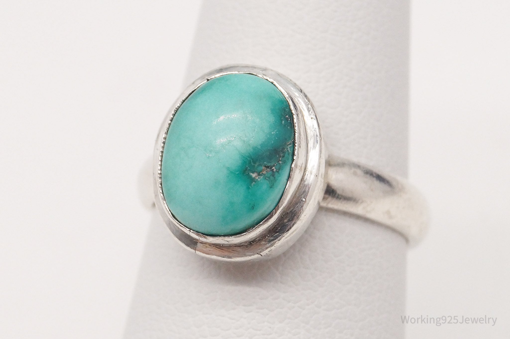 Vintage Turquoise Sterling Silver Ring - Size 6.75