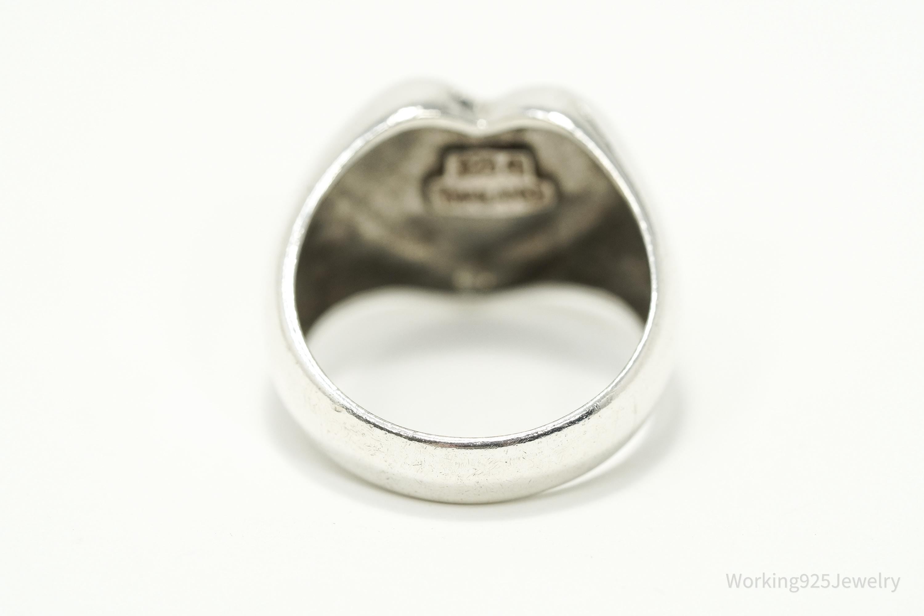 Vintage Heart Sterling Silver Ring - Size 8.75