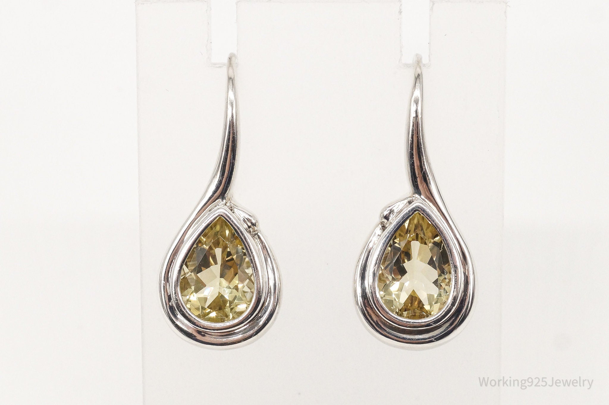 Vintage Lemon Quartz Sterling Silver Earrings