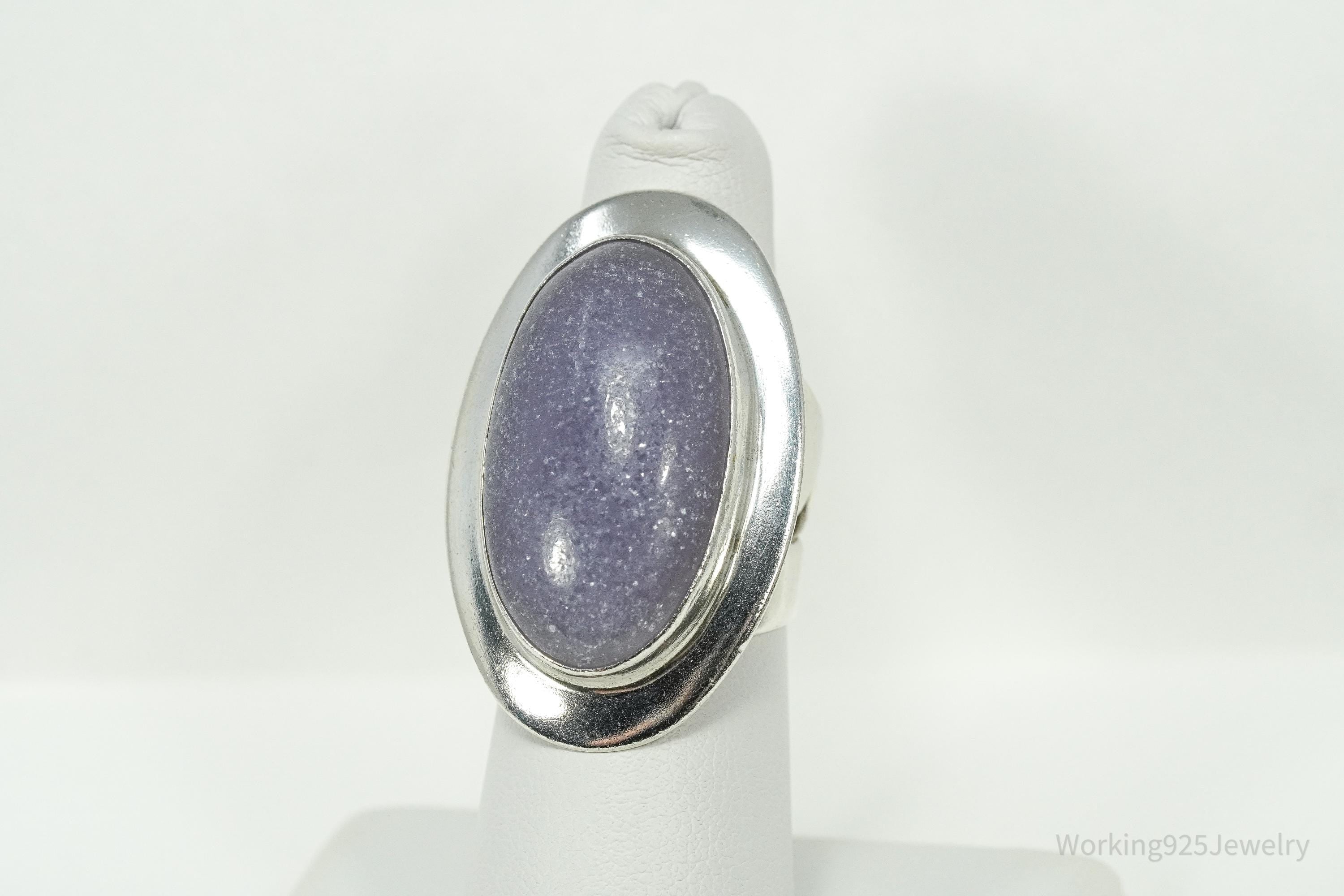Vintage Desert Rose Trading Co Purple Jade Sterling Silver Ring Size 7