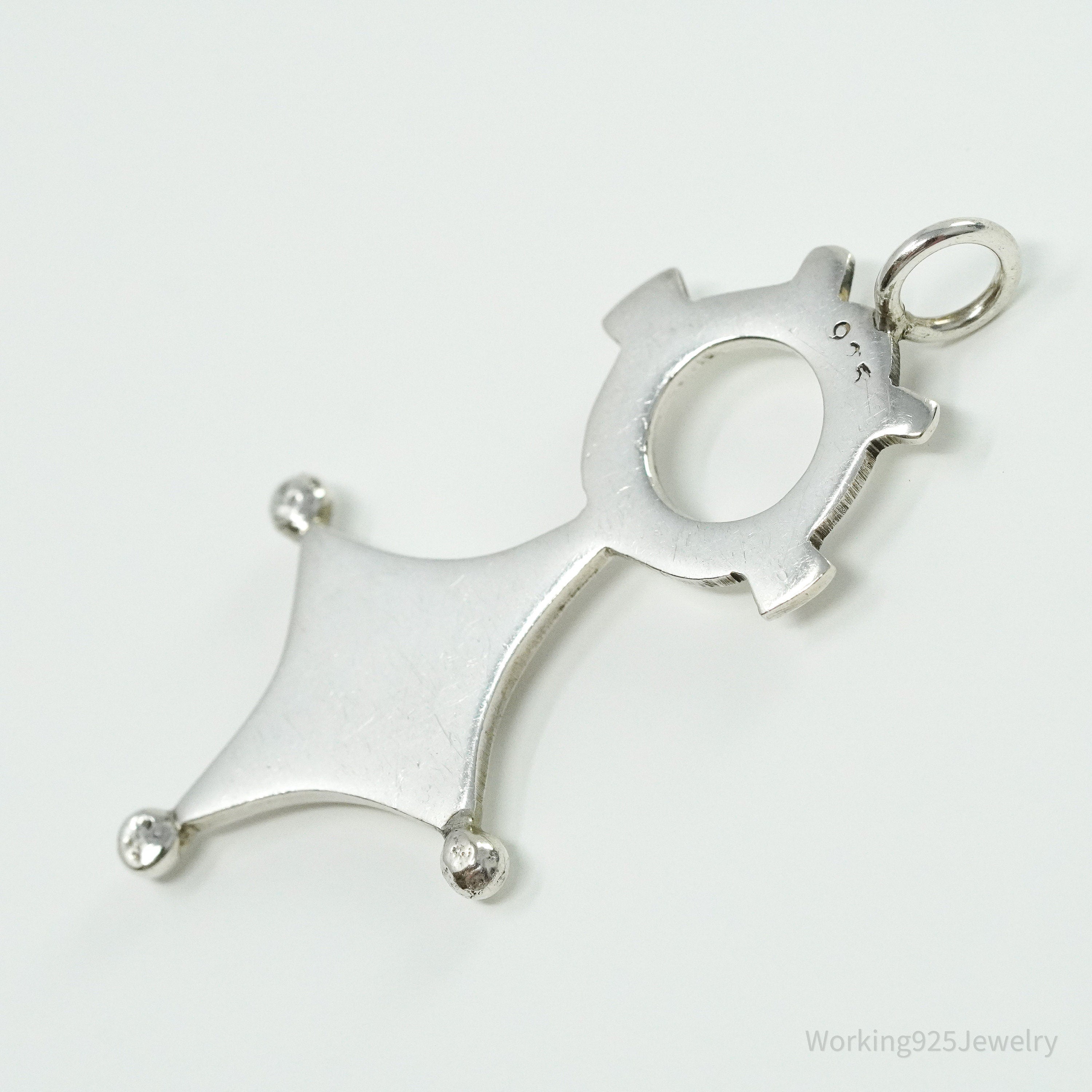 Vintage Large Sterling Silver Cross Pendant