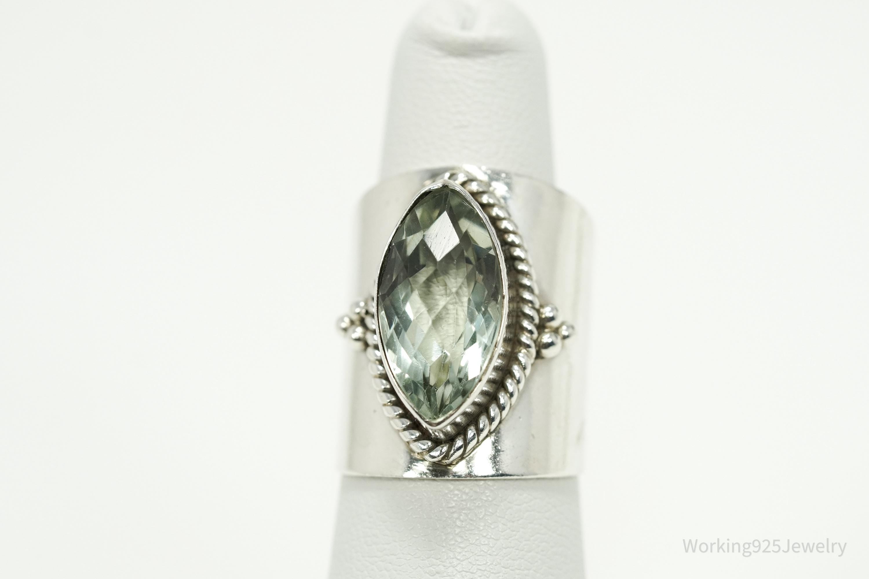 Vintage Prasiolite Sterling Silver Ring - Size 7.25