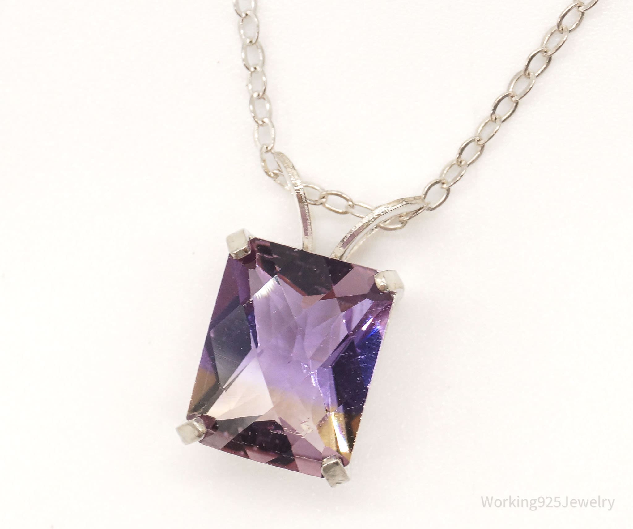 Vintage Large Ametrine Sterling Silver Necklace